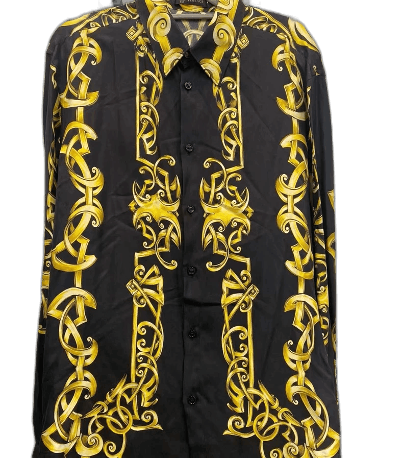 Versace Versace Gold Chain Print Long Sleeve Shirt - dmc Size M / US 6-8 / IT 42-44 - 1 Thumbnail
