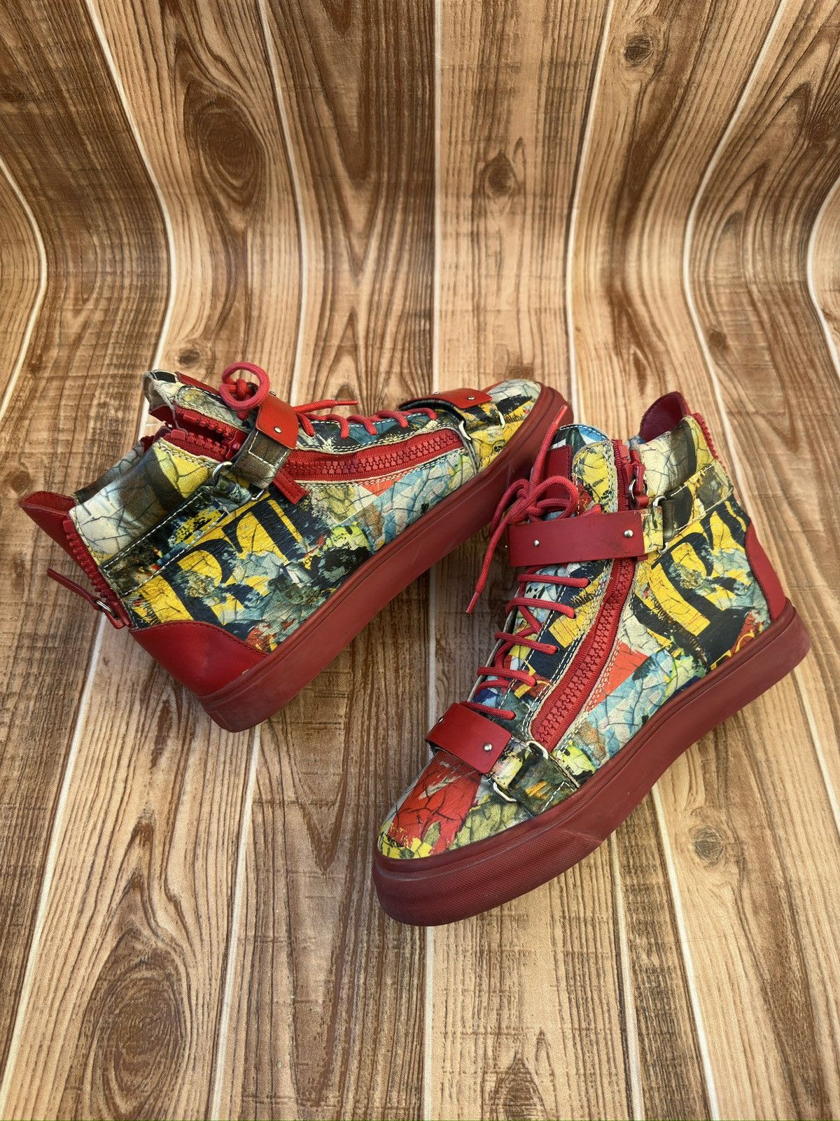 Giuseppe Zanotti Giuseppe Zanotti Denny Neon High Top Sneaker Size US 9 / EU 42 - 15 Thumbnail