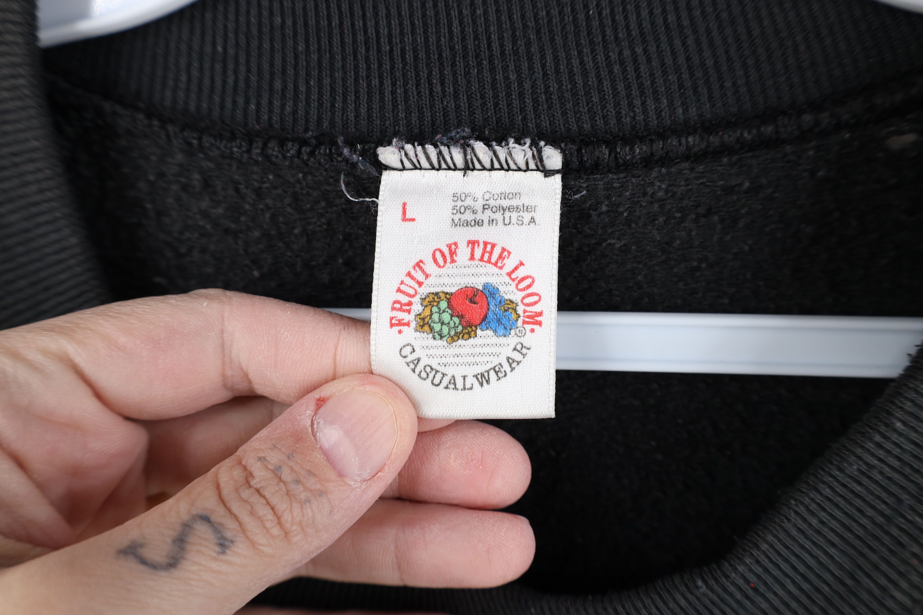 Vintage Vintage 90s Streetwear Blank Crewneck Sweatshirt Black USA Size US L / EU 52-54 / 3 - 8 Thumbnail