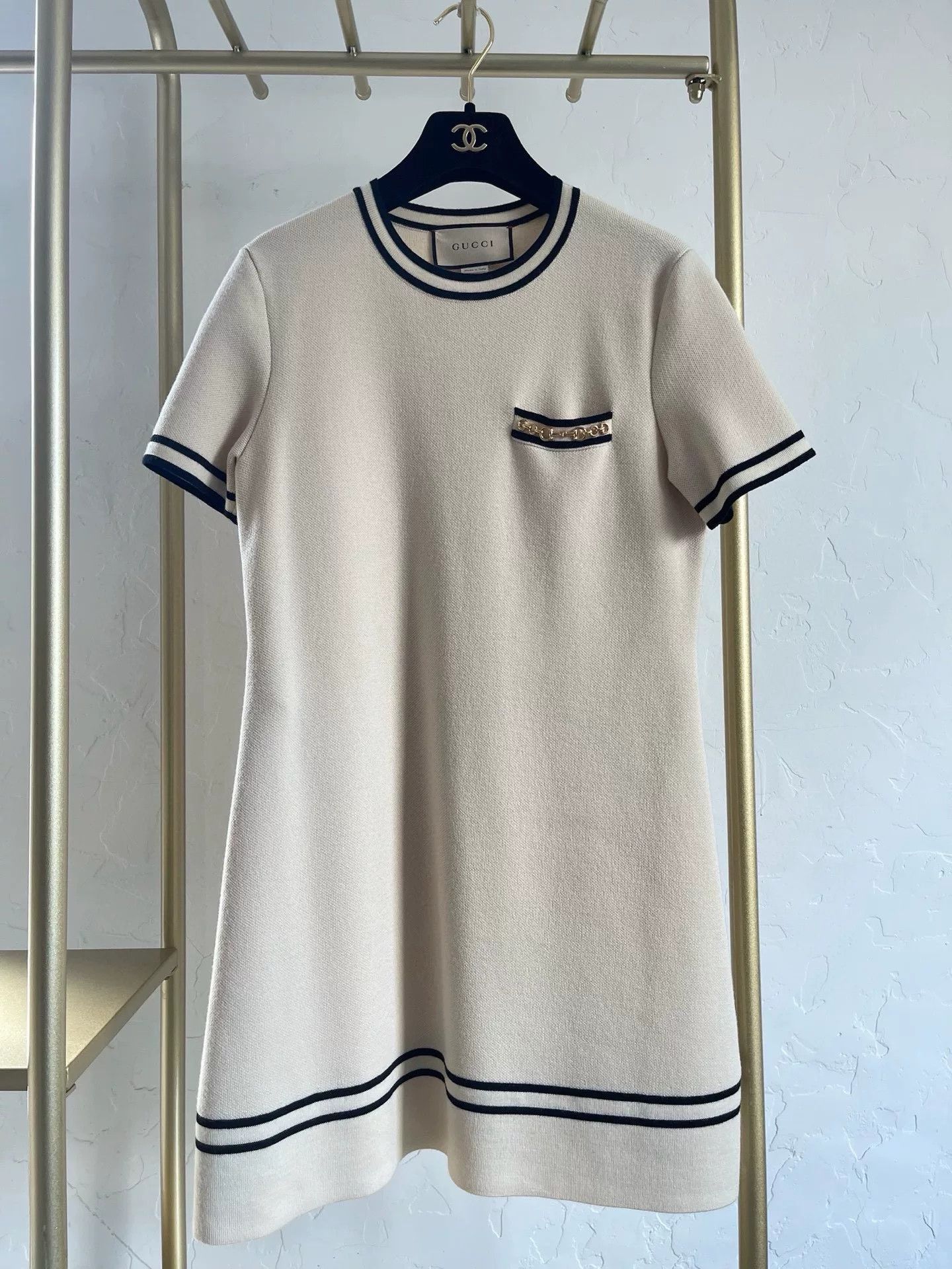 Gucci Black White Chain Dress S