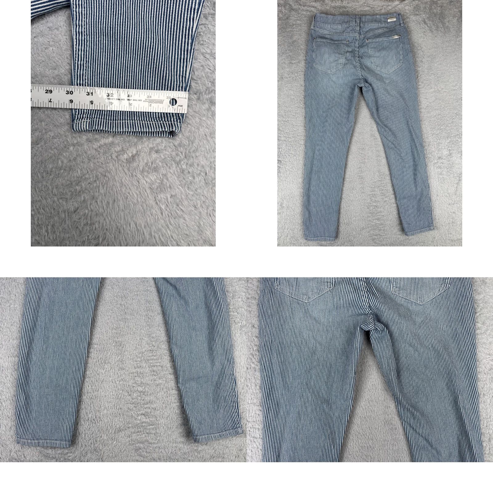 Vintage Seven7 Jeans Women High Rise Blue White Stripe Denim Skinny 32x28 Regular 12 Adult Jeans Womens Girls? Size 34" / US 12 / IT 48 - 10 Thumbnail