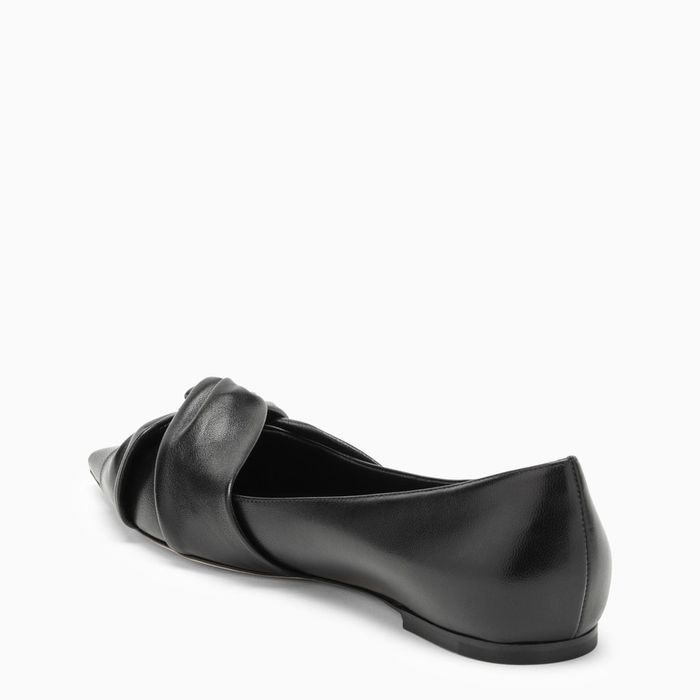 Jimmy Crystal-Strap Ballerina Shoes In Black Glossy Cowhide 641044