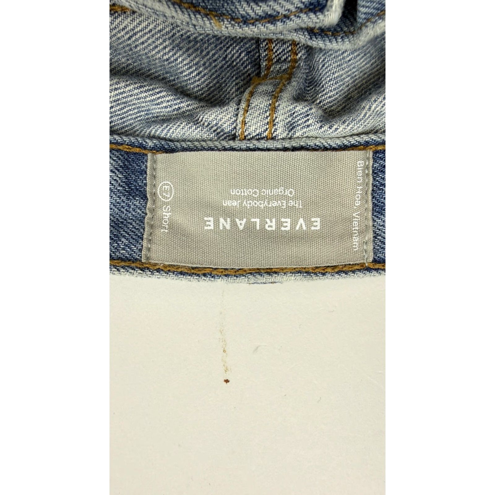 Everlane EVERLANE Light Wash Straight Jeans Womens 31x30.5 Distressed Organic Cotton Button Fly Size 24" / US 00 / IT 34 - 4 Thumbnail