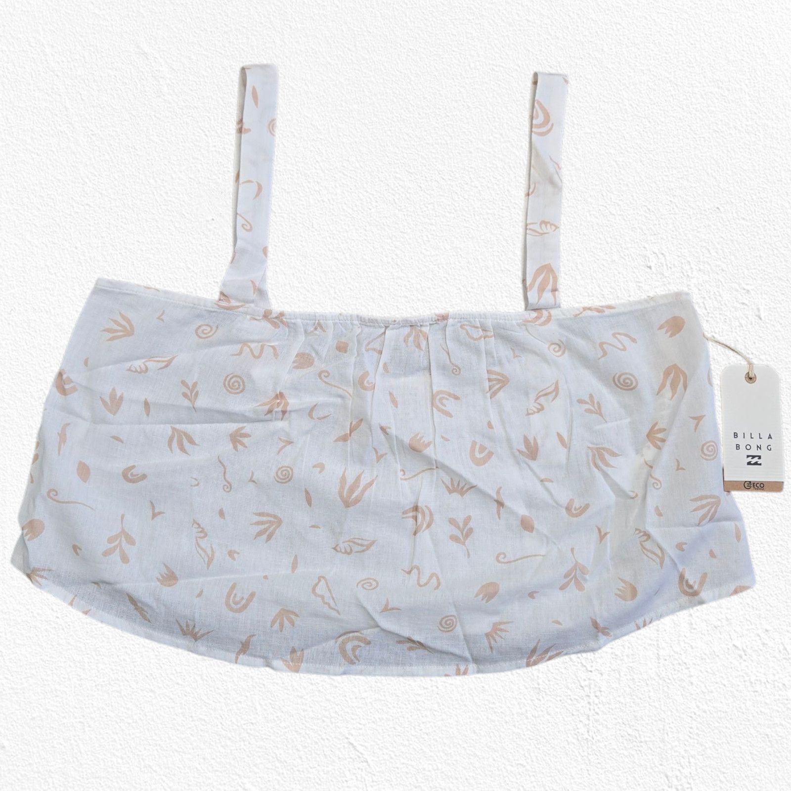 Billabong Billabong White Tan Boho Linen Blend Crop Top Size XL Size XL / US 12-14 / IT 48-50 - 2 Thumbnail