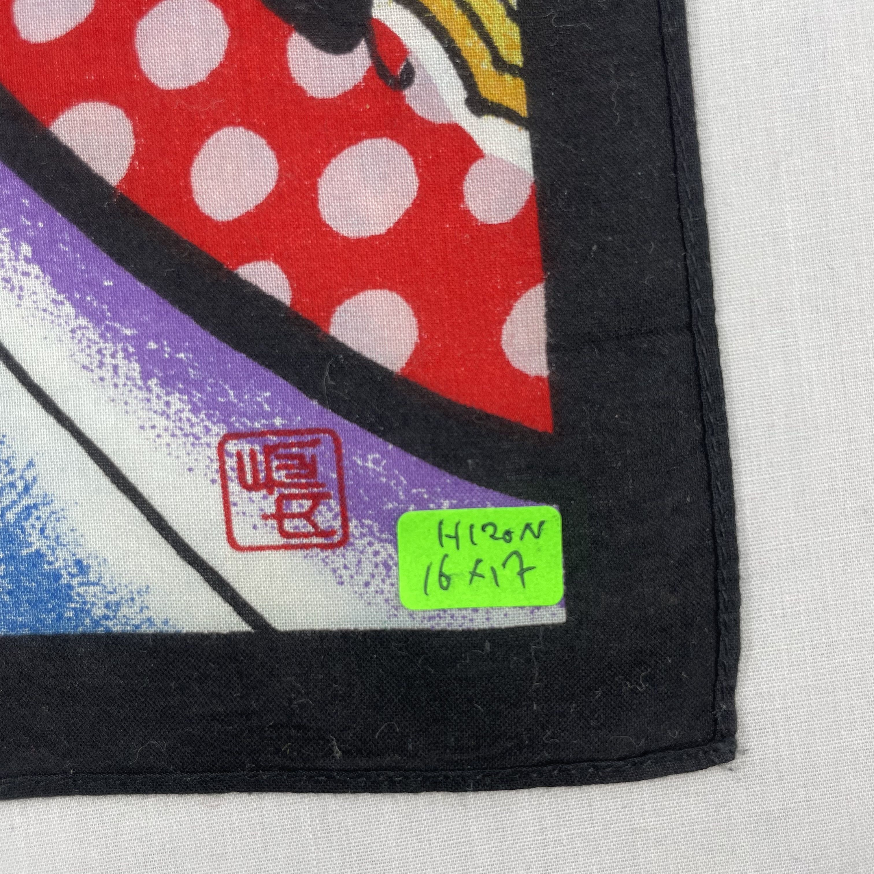 Japanese Brand Vintage Fujin Raijin Handkerchief Neckerchief H097L Size ONE SIZE - 2 Thumbnail