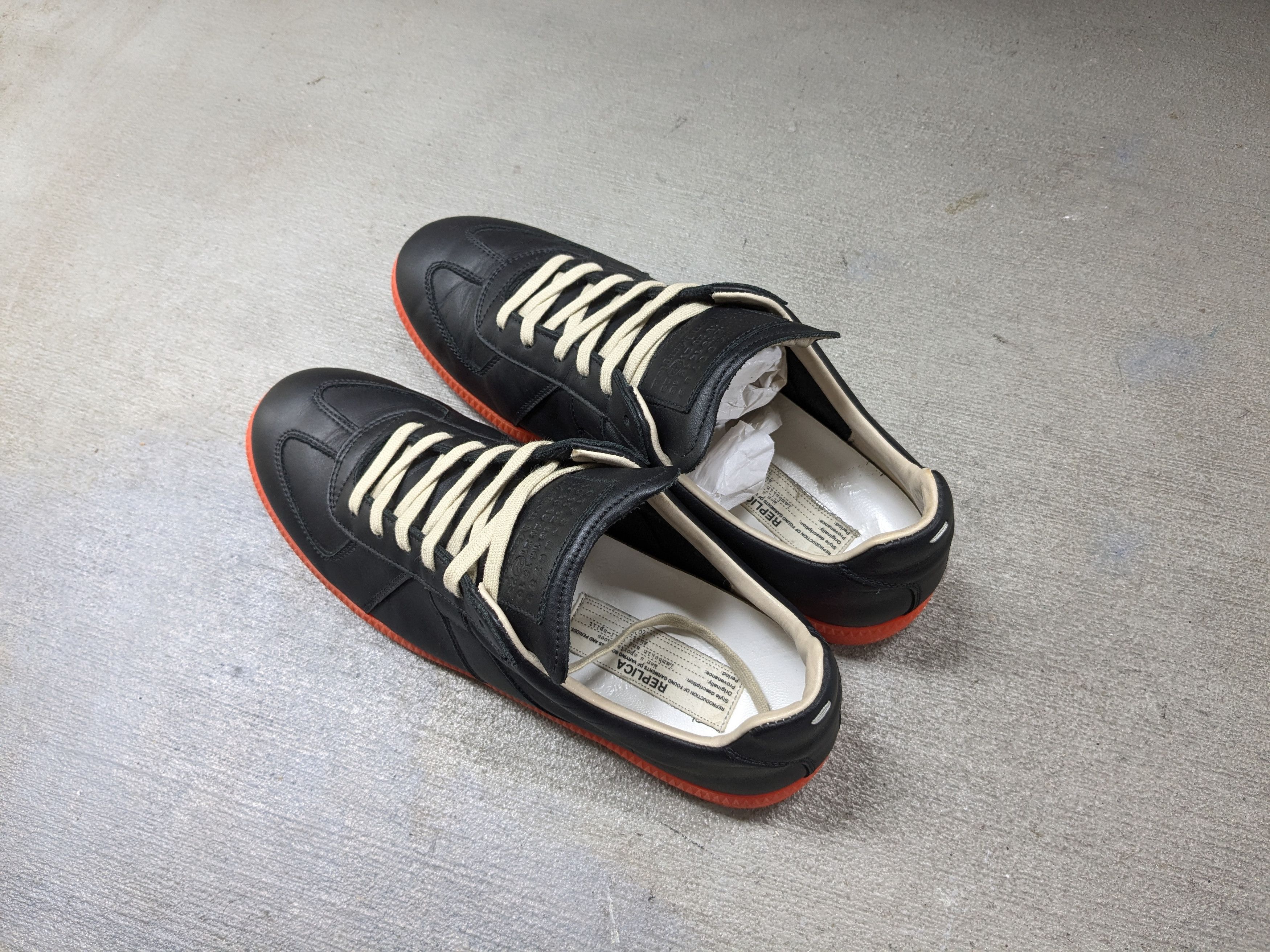 Maison Margiela Maison Margiela GAT Replica Black Orange 9 42 Leather Size US 9 / EU 42 - 15 Thumbnail