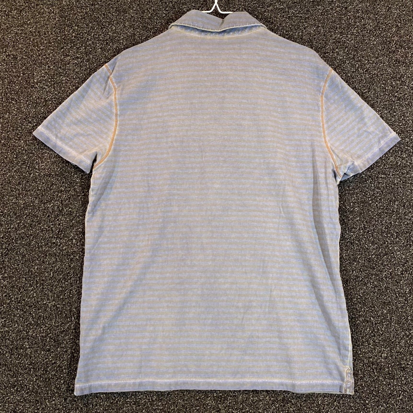 Hugo Boss HUGO BOSS Polo Shirt Mens XL Blue Gray Striped Golf Casual Designer Short Sleeve Size US XL / EU 56 / 4 - 7 Thumbnail