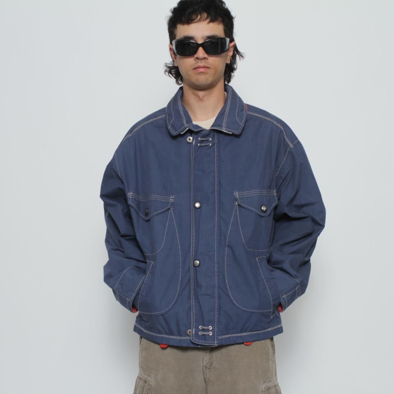 Vintage LIGHTWEIGHT BLUE TECHNICAL ZIP UP JACKET BY YACHT CO LTD. Size US XL / EU 56 / 4 - 2 Thumbnail