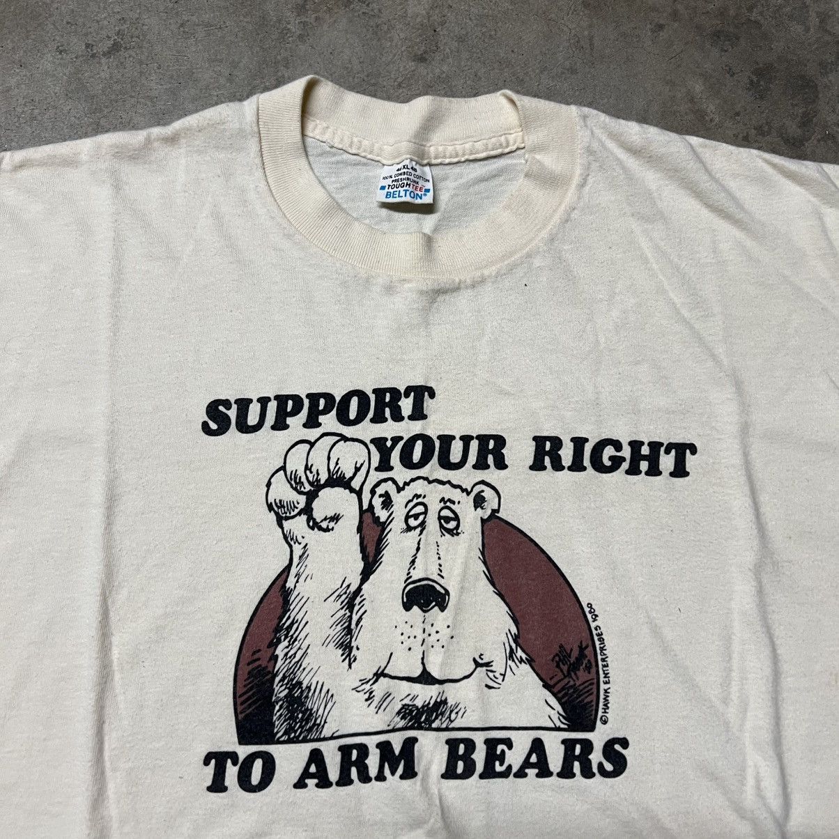 Vintage Vintage 1980 Support Your Right To Arm Bears Parody T-Shirt Size US XL / EU 56 / 4 - 2 Thumbnail