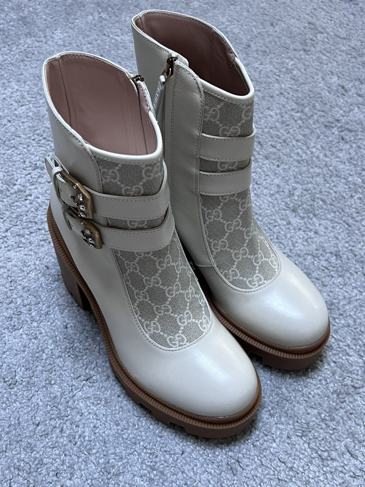 Gucci Gucci Kensington Double Buckle Monogram Boots Size 39 Size US 8 / IT 38 - 1 Thumbnail