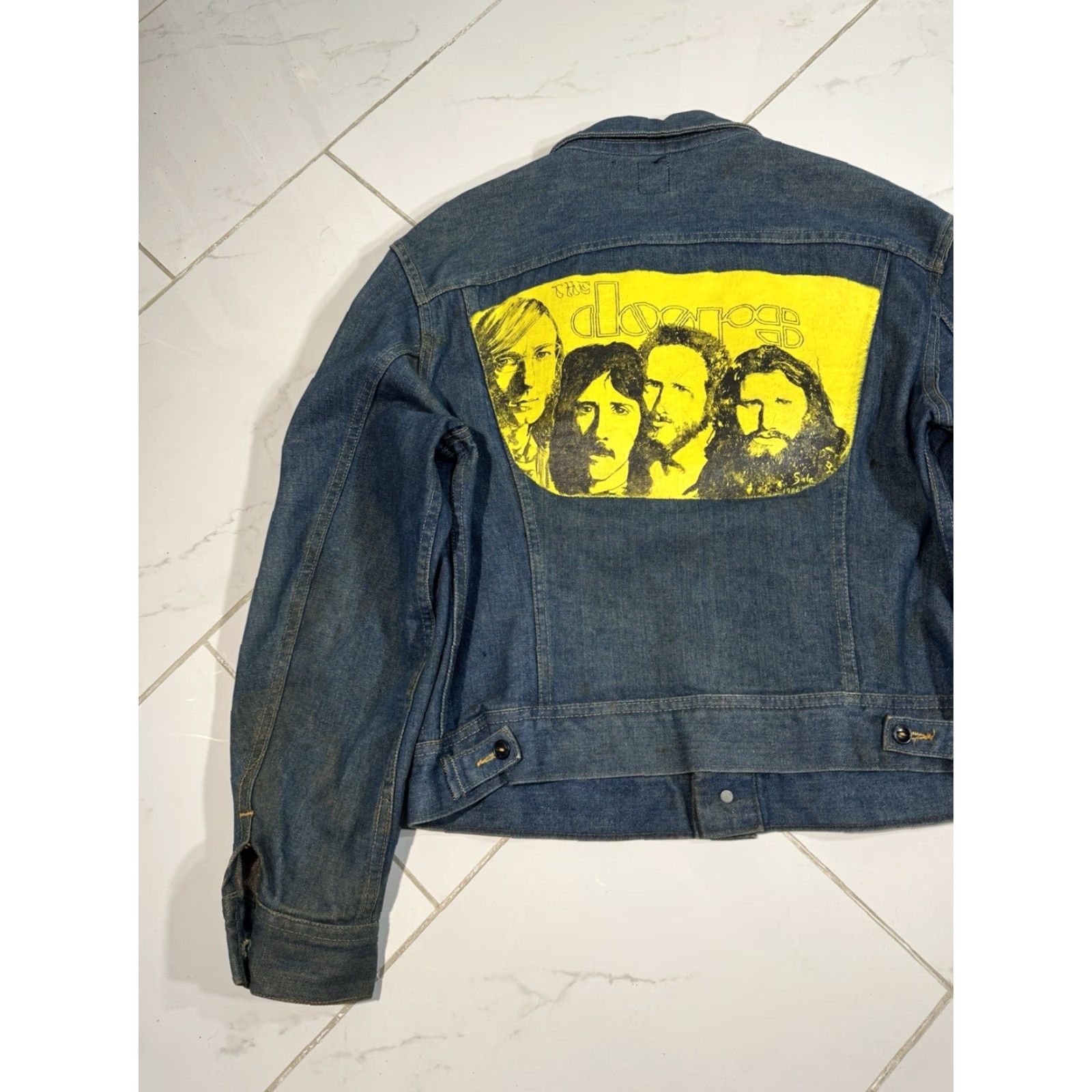 Lee VINTAGE Lee Denim Jacket M Hand-Painted The Doors Motorcycle Blue 1980s Men Mens Size M Size US M / EU 48-50 / 2 - 4 Thumbnail