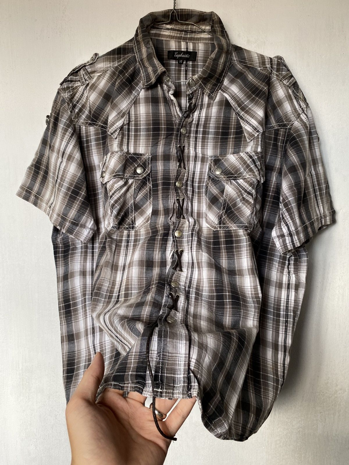 If Six Was Nine × Japanese Brand × Le Grande Bleu (L.G.B.) Euphuistic Western Lace Boxy Button Shirt Size US M / EU 48-50 / 2 - 2 Thumbnail