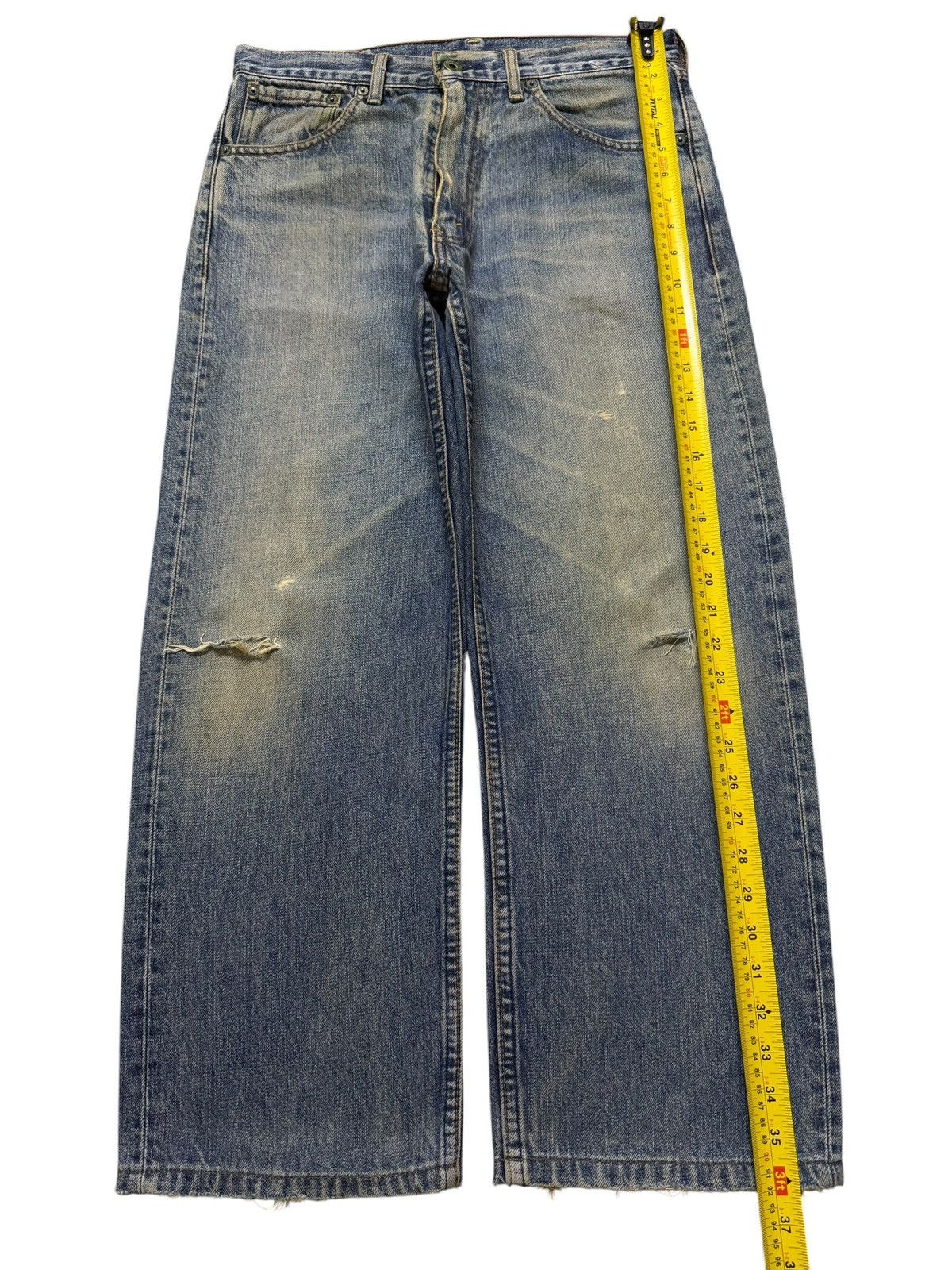 Levi's Vintage 90s Levis 503 Blue Mud Wash Distress Wide Leg Baggy Size US 31 - 10 Thumbnail