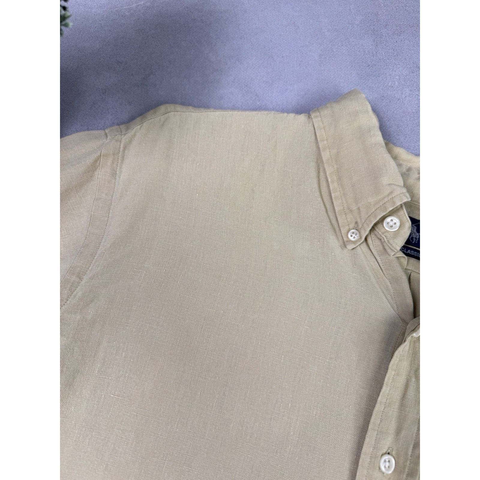 Ralph Lauren Vintage Polo Ralph Lauren Short Sleeve Liven Shirt Beige Size US XL / EU 56 / 4 - 6 Thumbnail