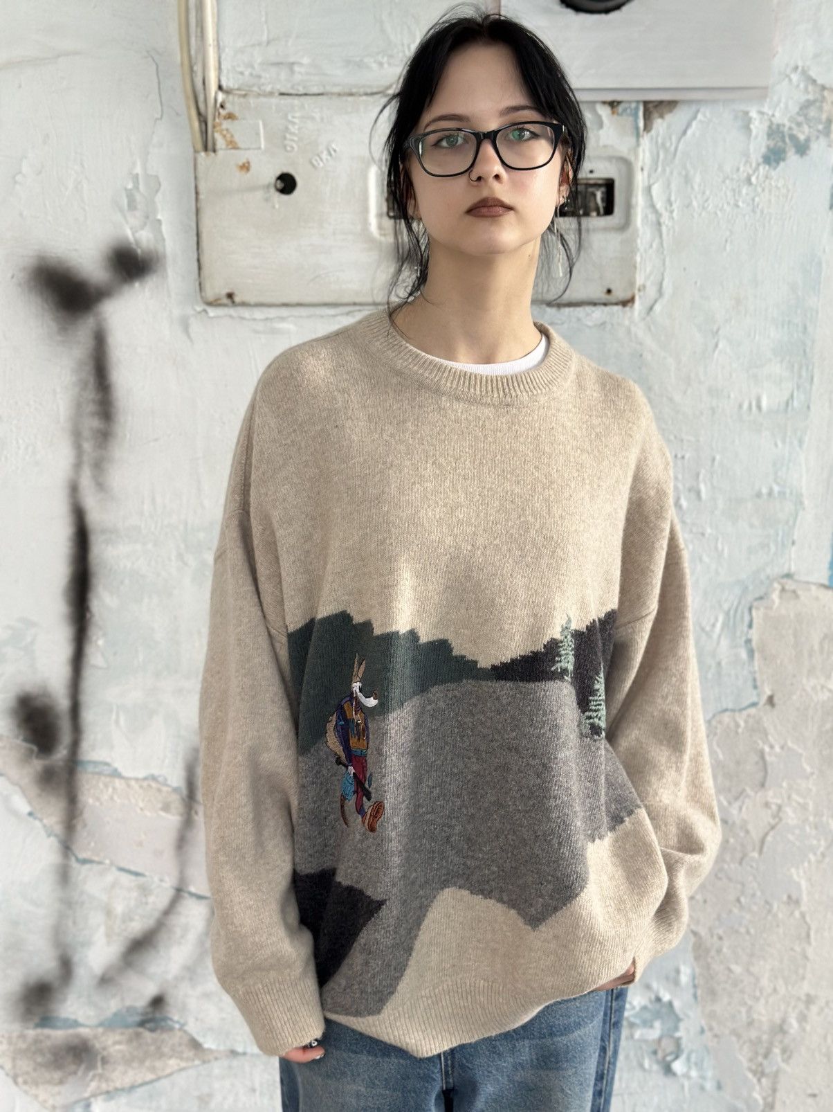 Aran Isles Knitwear VTG Knit Wool Sweater Wolf Size L 90s USA Hype Trend Staff Size US L / EU 52-54 / 3 - 2 Thumbnail