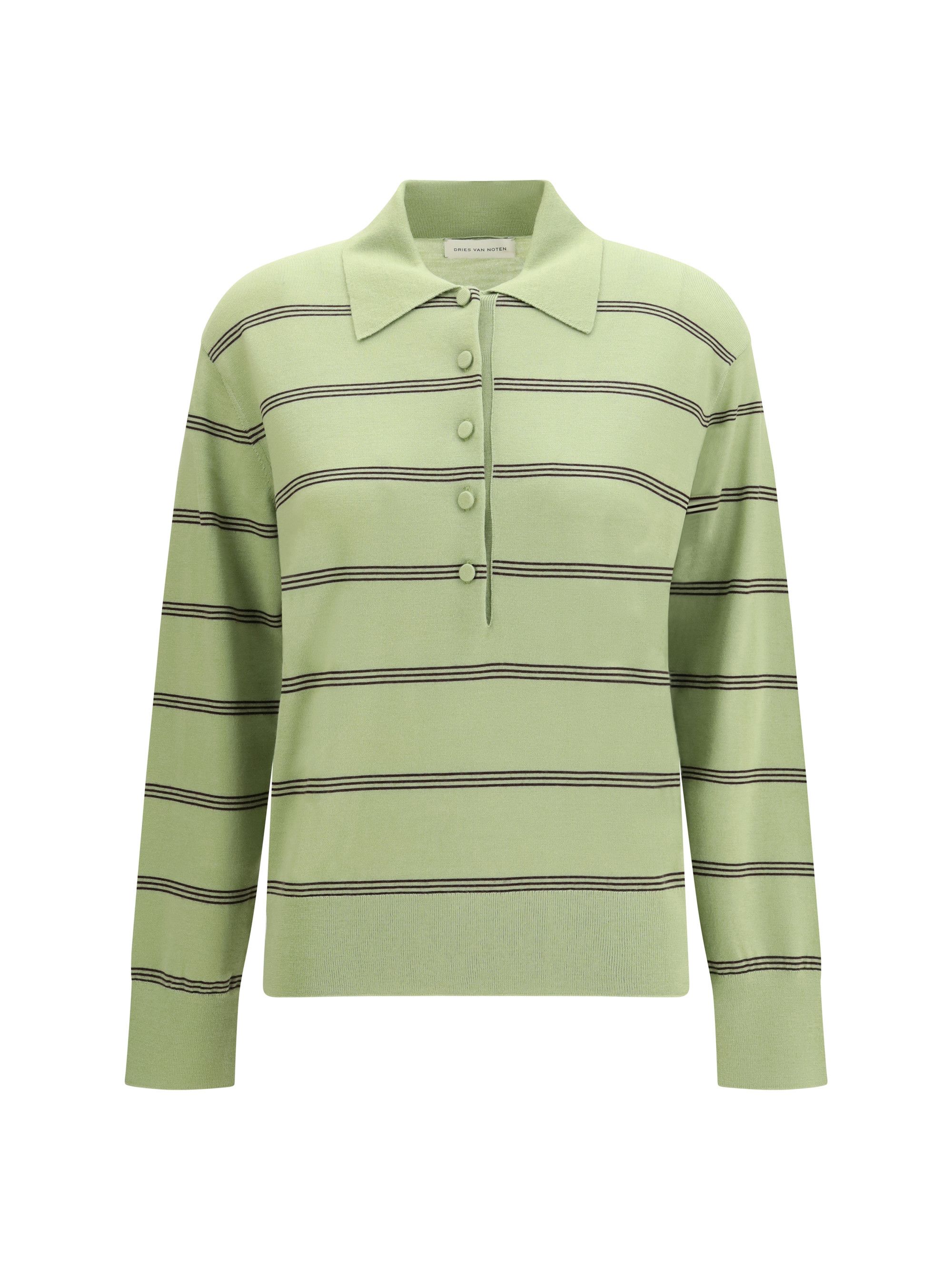 Merino wool striped polo Sweater
