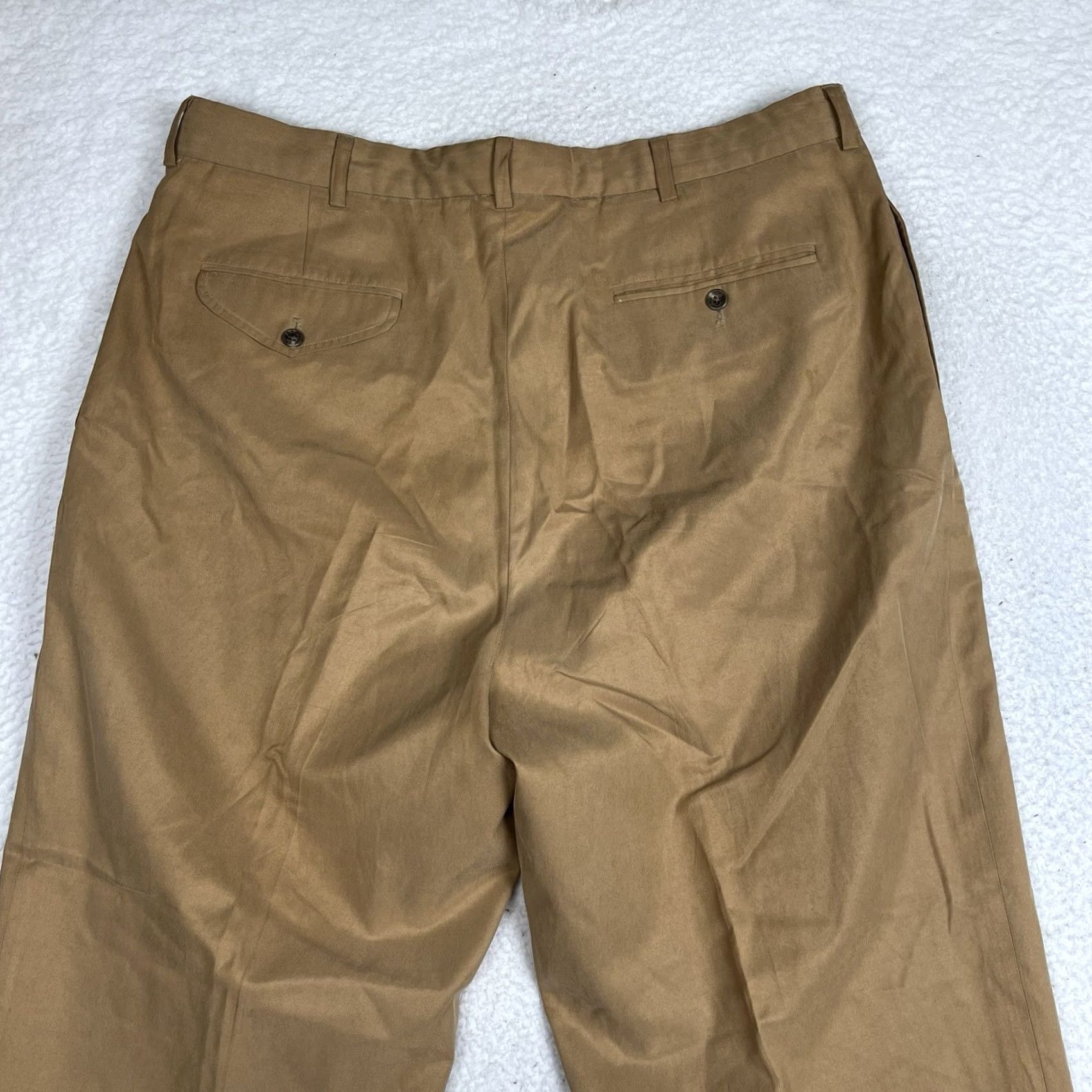 Ralph Lauren Vintage Polo Golf Ralph Lauren Mens 36X30 Khaki Silk Cotton Pleated Pants Size US M / EU 48-50 / 2 - 7 Thumbnail