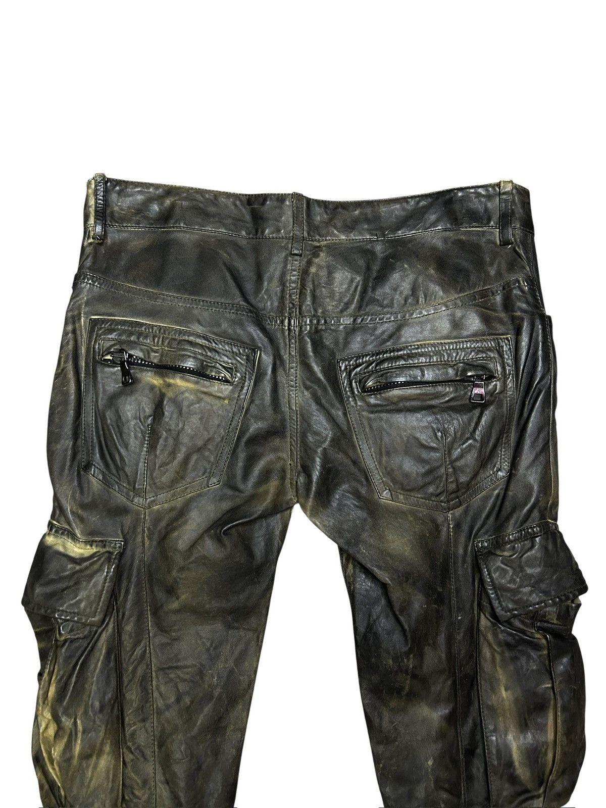 Balmain S/S 10 Decarnin Leather Cargo Trousers Size 26" / US 2 / IT 38 - 10 Thumbnail