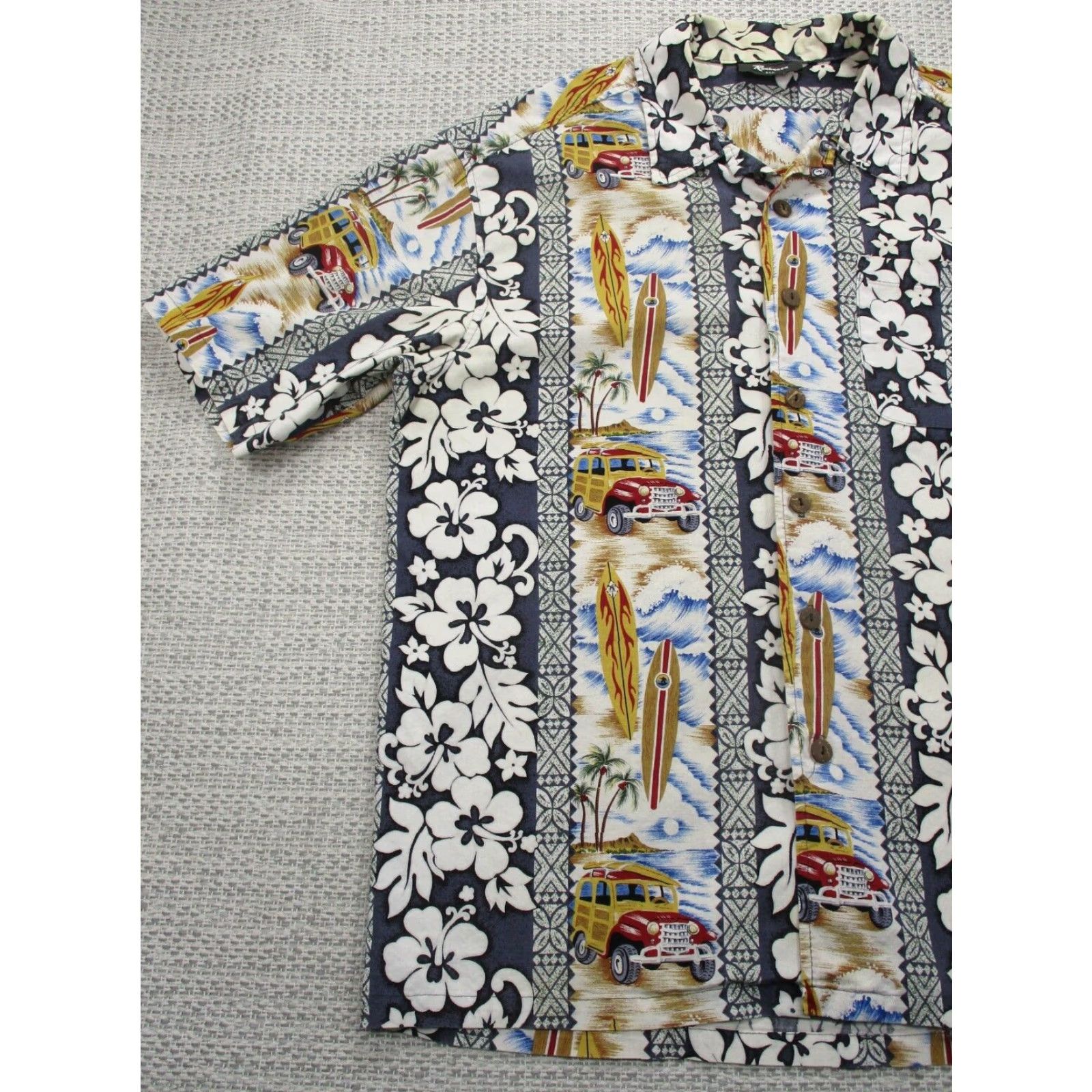 Vintage VINTAGE Reebesse Hawaiian Shirt Mens XL Floral Surf Woody Button-Up Casual Camp Shirt Size US XL / EU 56 / 4 - 3 Thumbnail