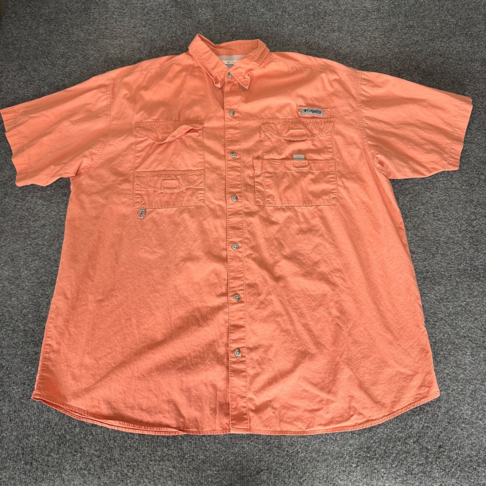 Columbia Columbia PFG Mens XL Button Down Fishing Shirt Coral Size US XL / EU 56 / 4 - 1 Thumbnail