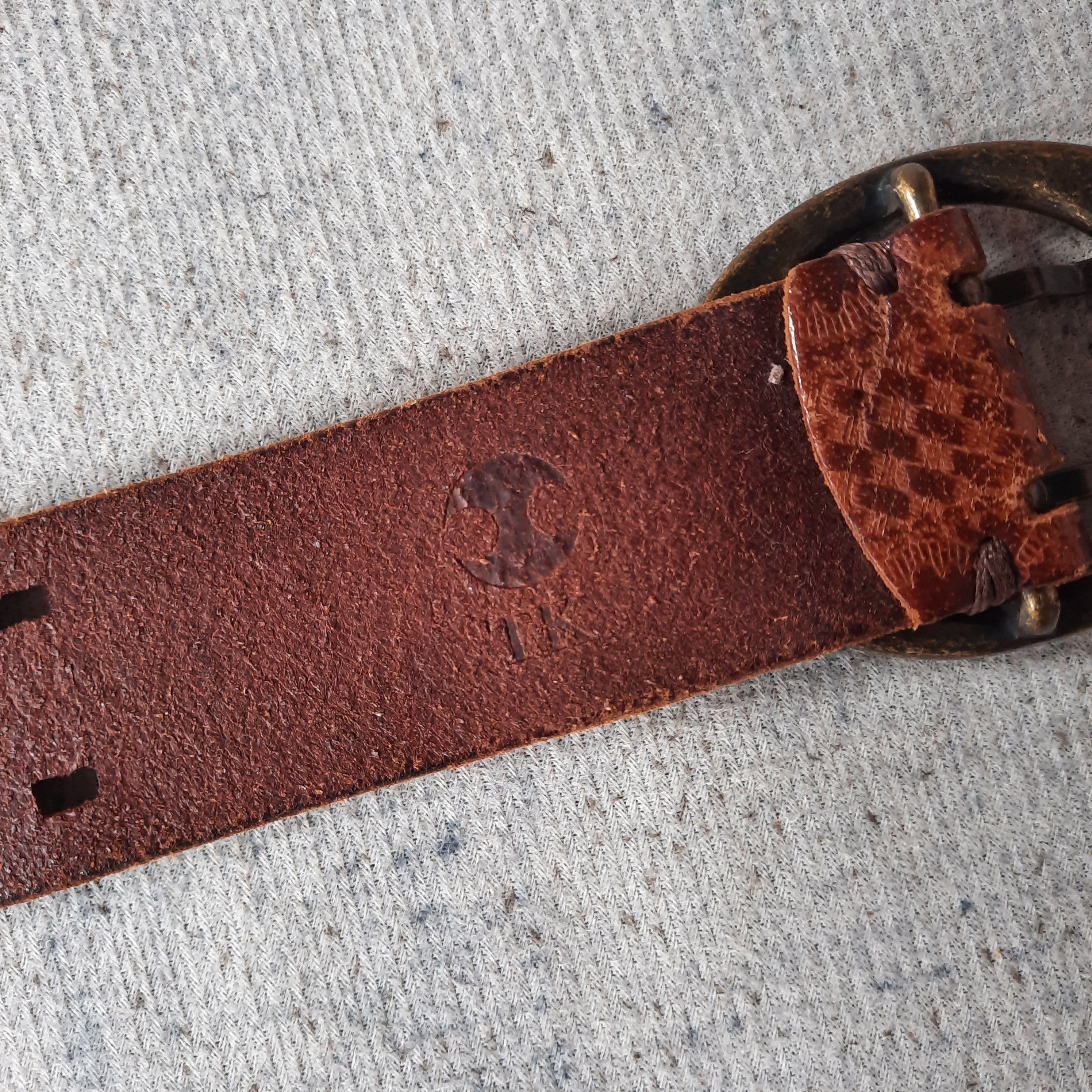 14th Addiction 🎱 Takeo kikuchi solid brass double hole punk leather belt Size ONE SIZE - 7 Thumbnail