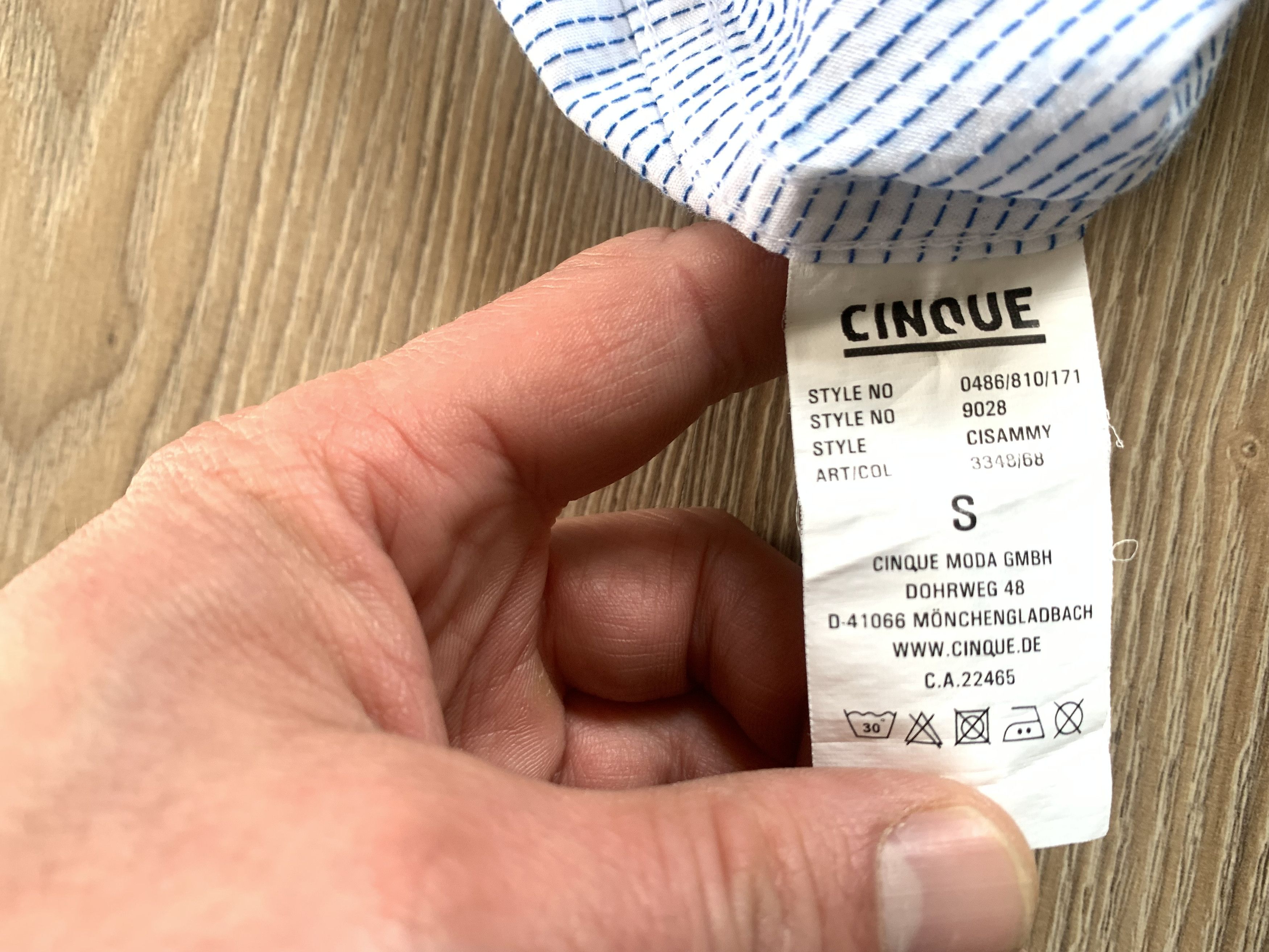 CINQUE Cinque Men's Long Sleeve Slim Fit Shirt Size US S / EU 44-46 / 1 - 6 Thumbnail