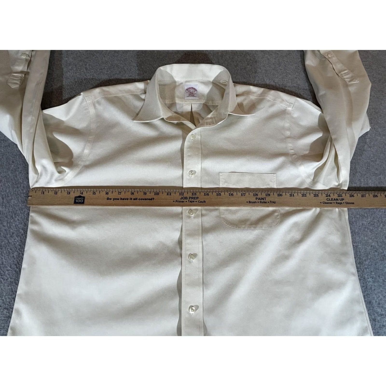 Brooks Brothers Brooks Brothers Shirt Mens Large Yellow 16.5 Long Sleeve Button Dress Cotton Size 46R - 3 Thumbnail