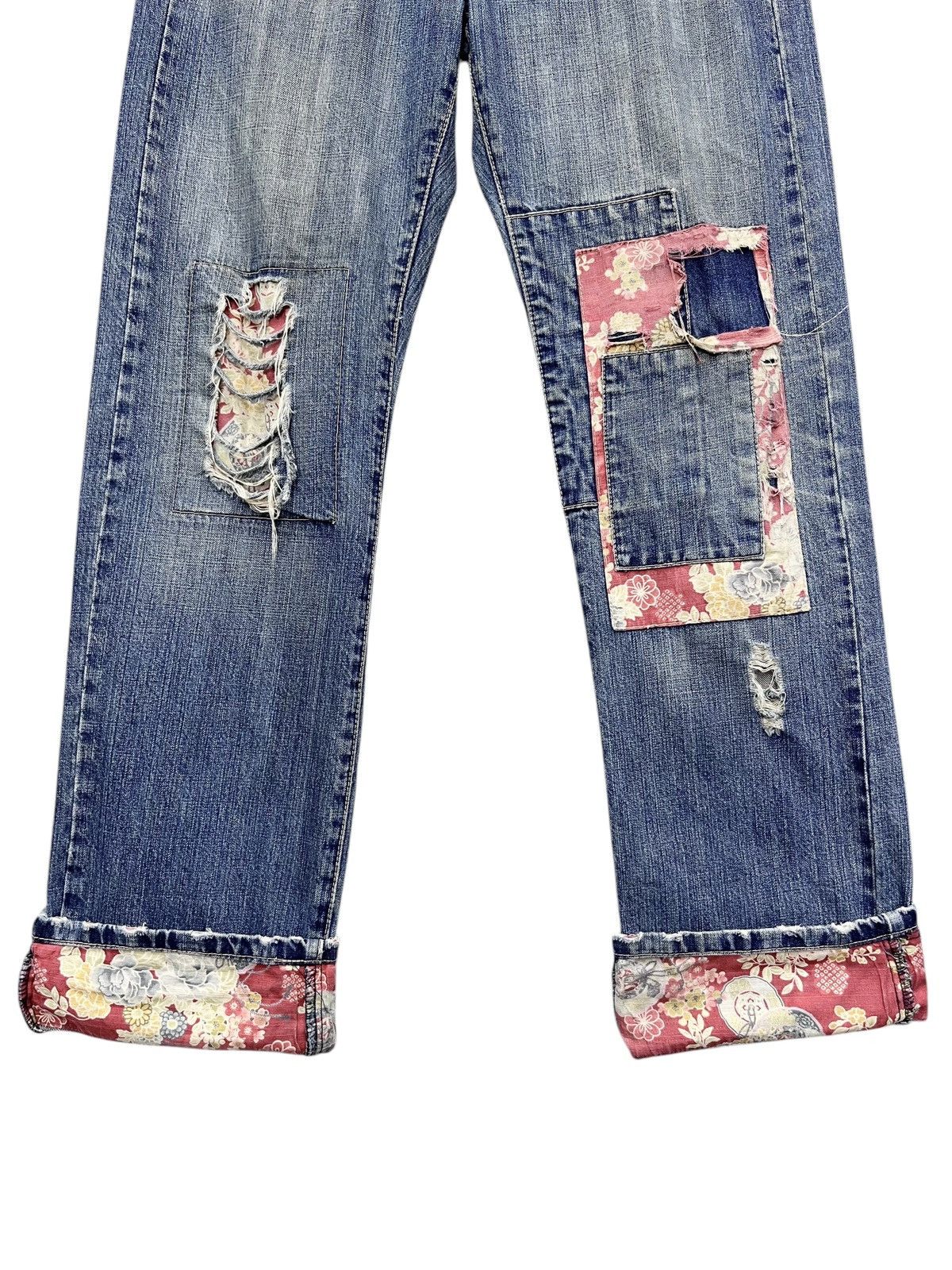 Takeo Kikuchi 🔥Vintage TAKEO KIKUCHI Distressed Ripped Patchwork Mudmax Size US 33 - 5 Thumbnail