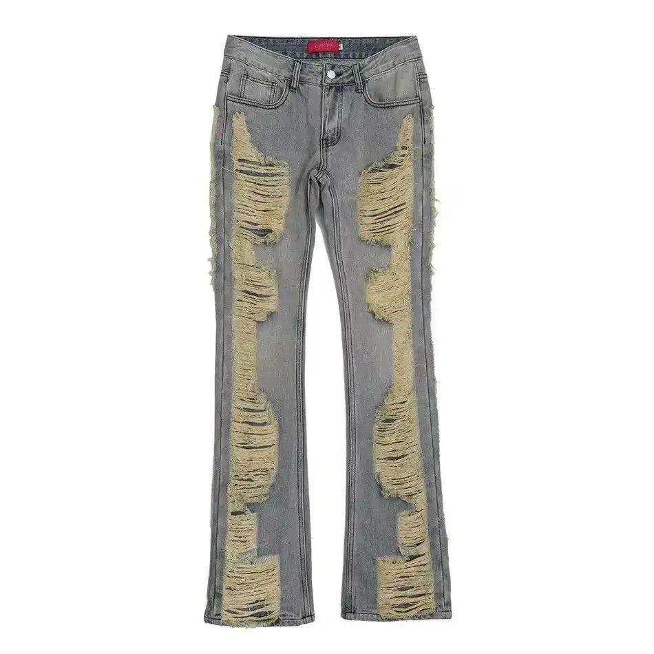 Japanese Brand Hip hop damaged ripped faded flared hole jeans Size US 30 / EU 46 - 5 Thumbnail