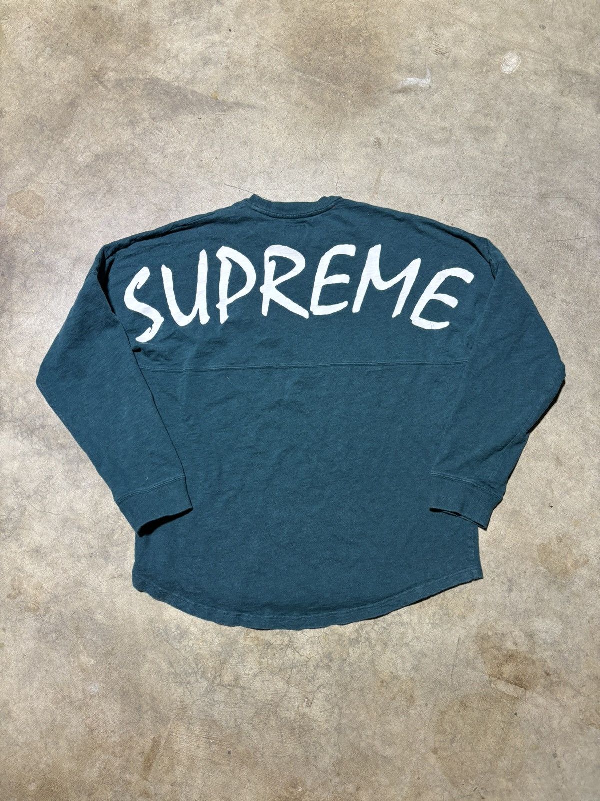 Image of Supreme Spellout Longsleeve in Green, Men's (Size XL)