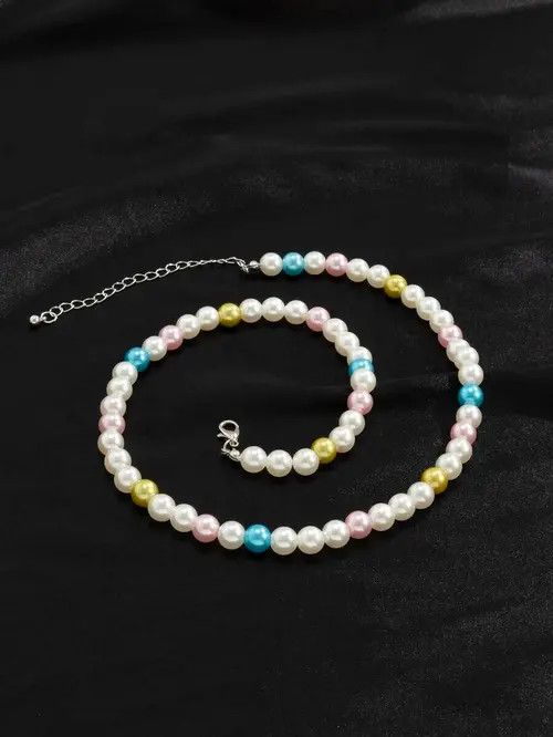 Jewelry × Vintage Retro Punk Necklace Pearl Choker Size ONE SIZE - 3 Thumbnail