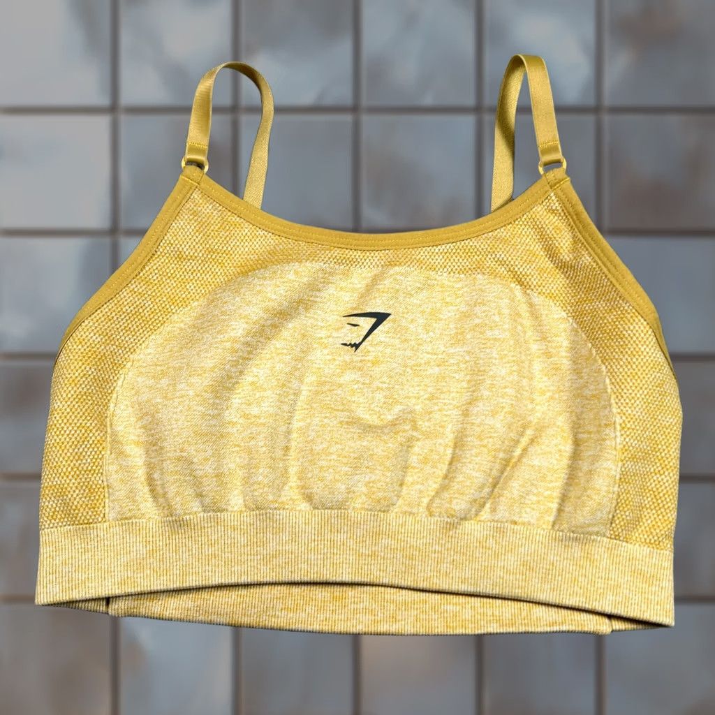 Gymshark Gymshark Yellow Strappy Sports Bra Womens M Adult Medium Yellow Basketball? Size ONE SIZE - 1 Thumbnail