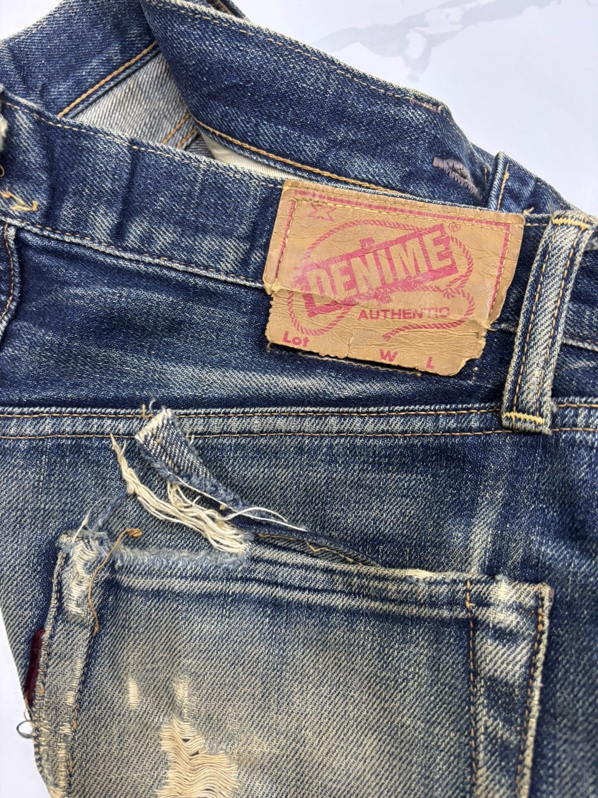 Denime × Undercover 🔥OG DENIME 🇯🇵 JAPAN THRASHED DISTRESS UNDERCOVER DESIGN Size US 29 - 15 Thumbnail