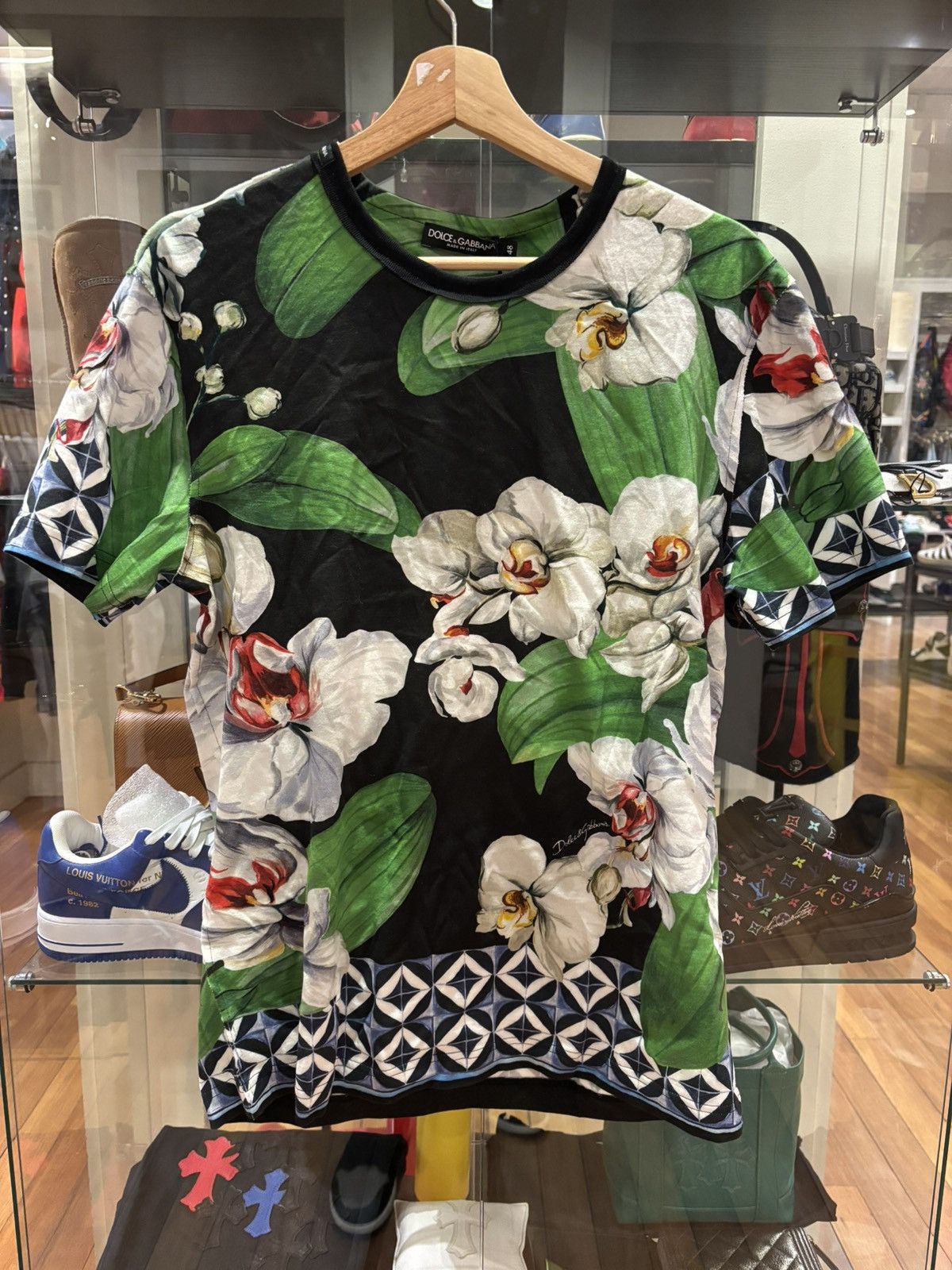 Dolce & Gabbana D&G Floral Tile Tee Size US M / EU 48-50 / 2 - 1 Thumbnail