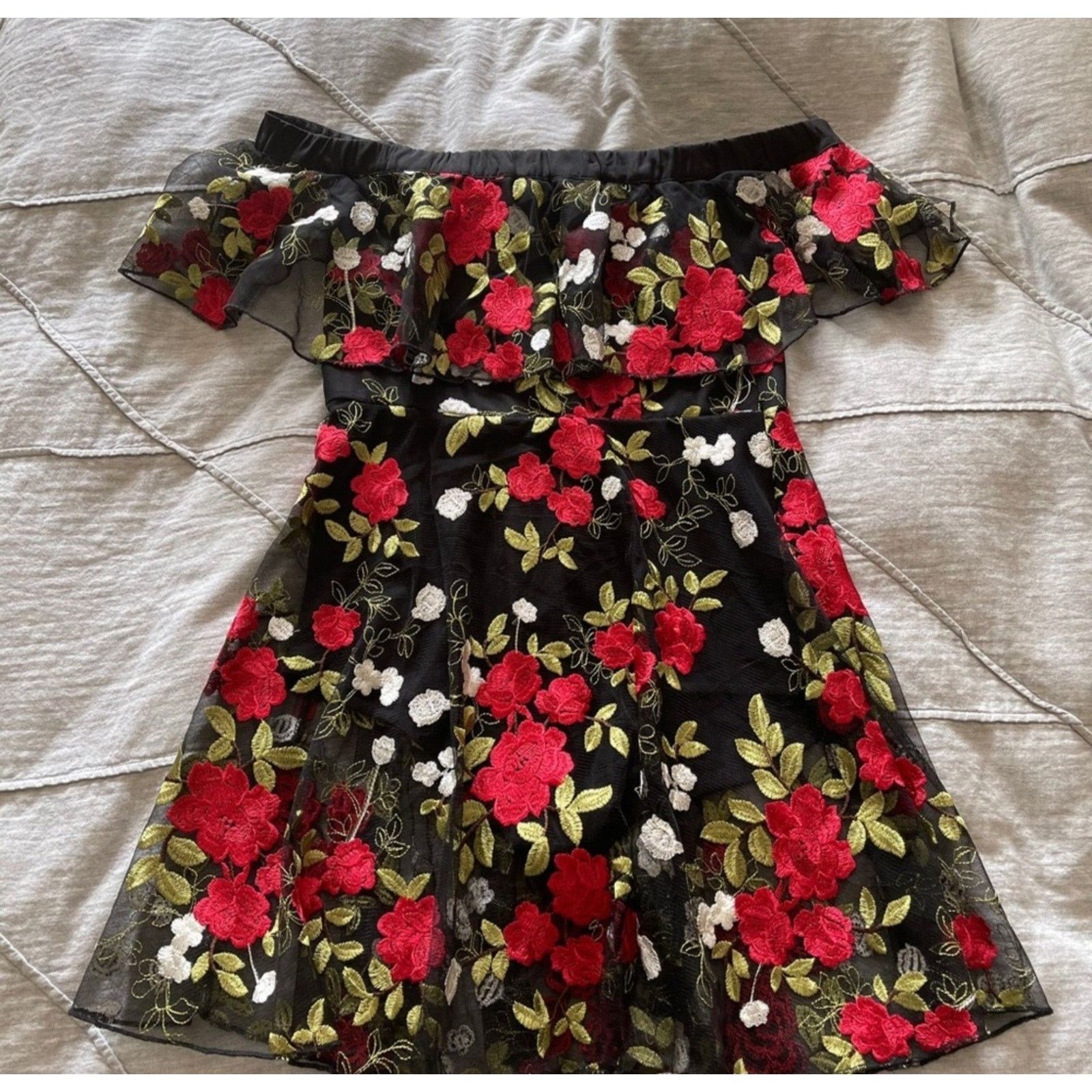Other Lovers + Friends Erica Sheer Embroidered A Line In Halcyon Size L / US 10 / IT 46 - 6 Thumbnail