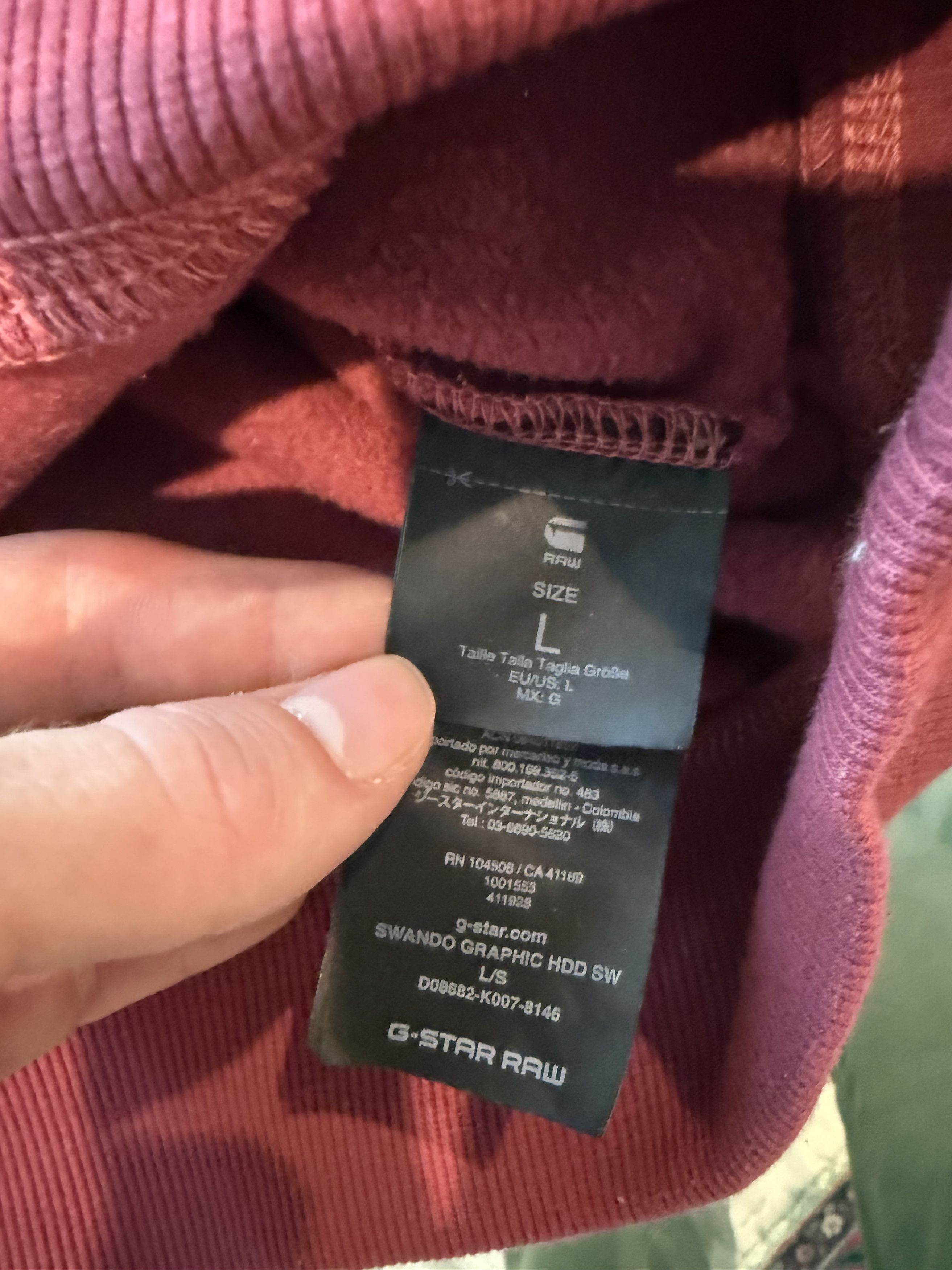 G-Star G-Star Maroon Hoodie Size US L / EU 52-54 / 3 - 4 Thumbnail