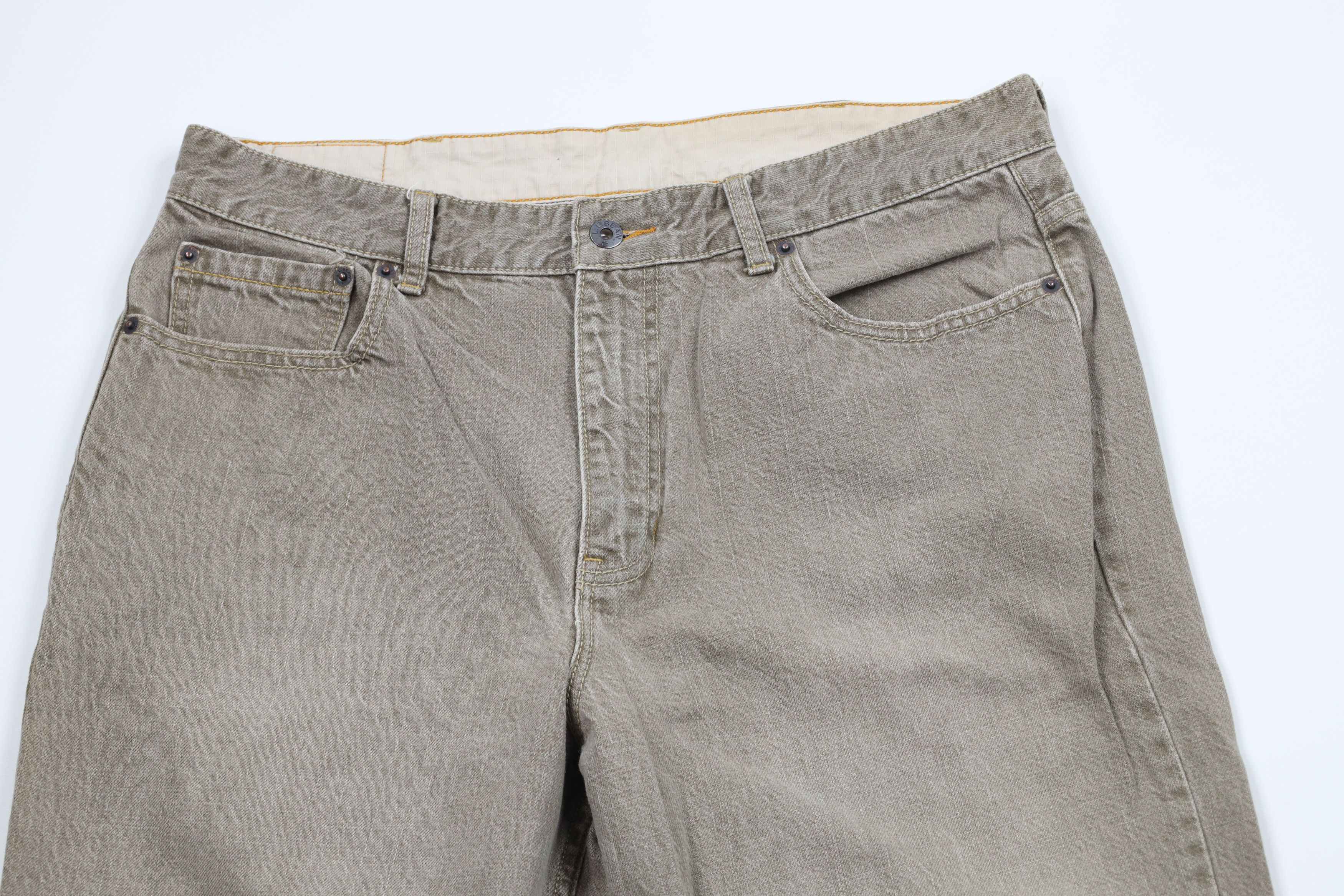 L.L. Bean × Vintage Vintage 90s LL Bean Fit Wide Leg Denim Jeans Beige Cotton Size US 34 / EU 50 - 2 Thumbnail