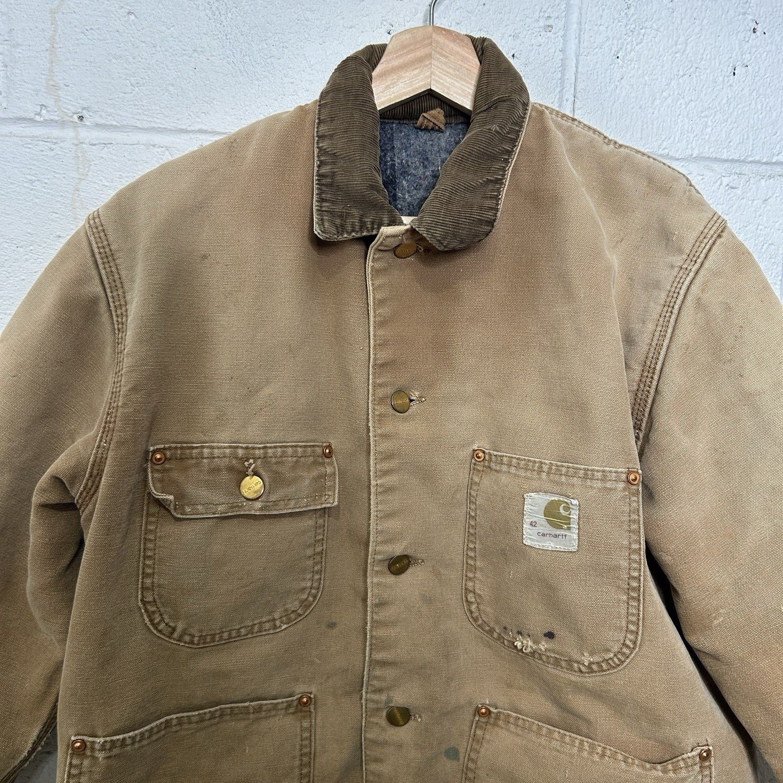 Carhartt Vintage 1970s Carhartt Blanket-Lined Chore Coat “Tan” Size US M / EU 48-50 / 2 - 3 Thumbnail