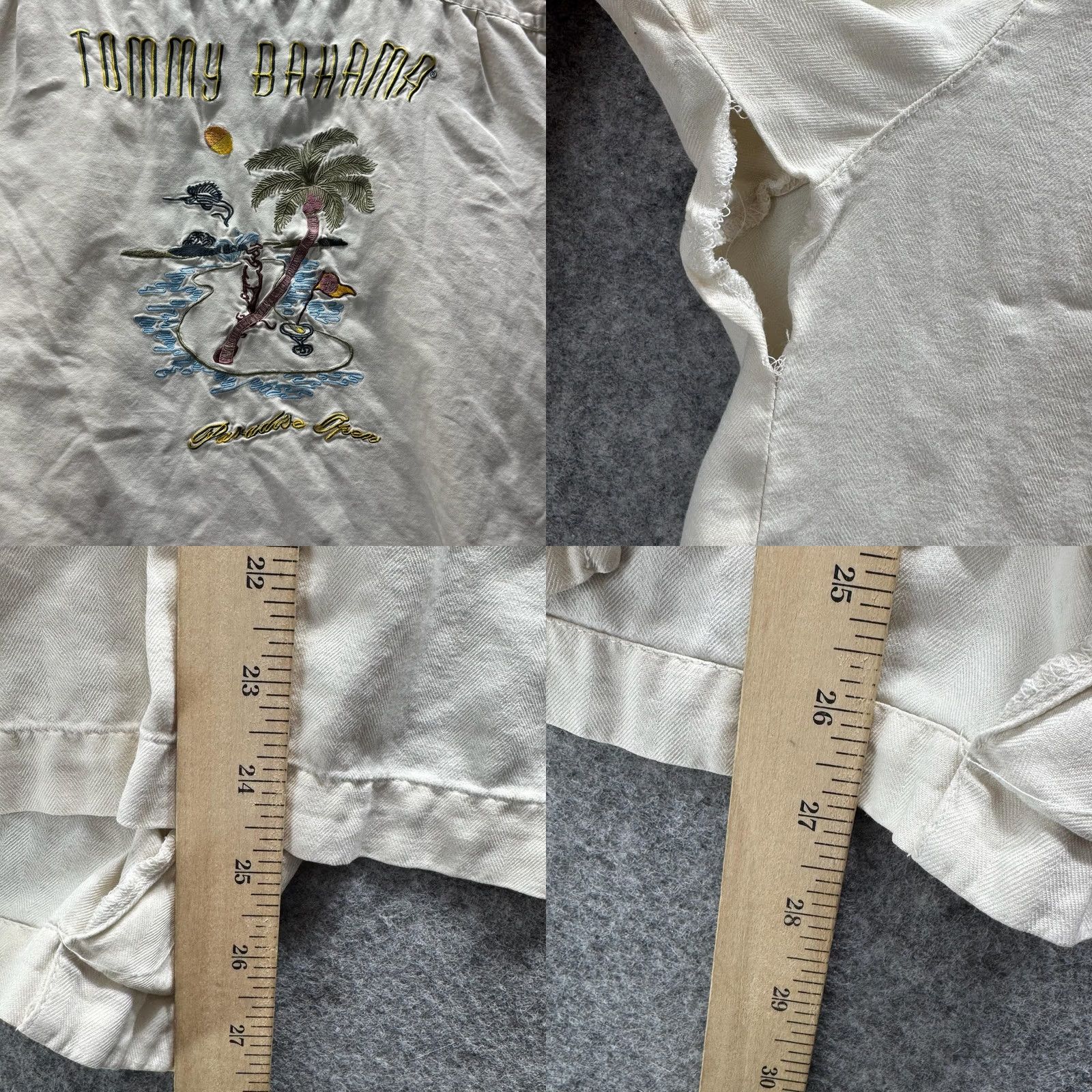 Tommy Bahama Tommy Bahama Shirt Mens L Beige Silk Paradise Relax Embroidered Back Graphic Size US L / EU 52-54 / 3 - 10 Thumbnail