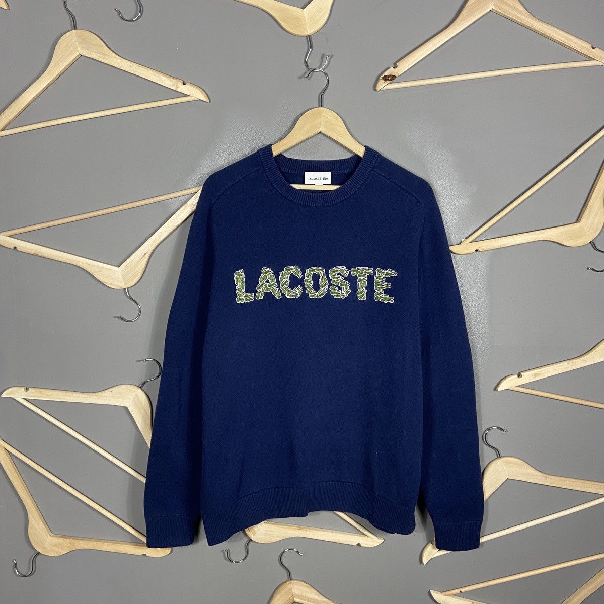 Lacoste Lacoste Embroidered Crocodiles Wool Sweater Size US XXL / EU 58 / 5 - 1 Thumbnail