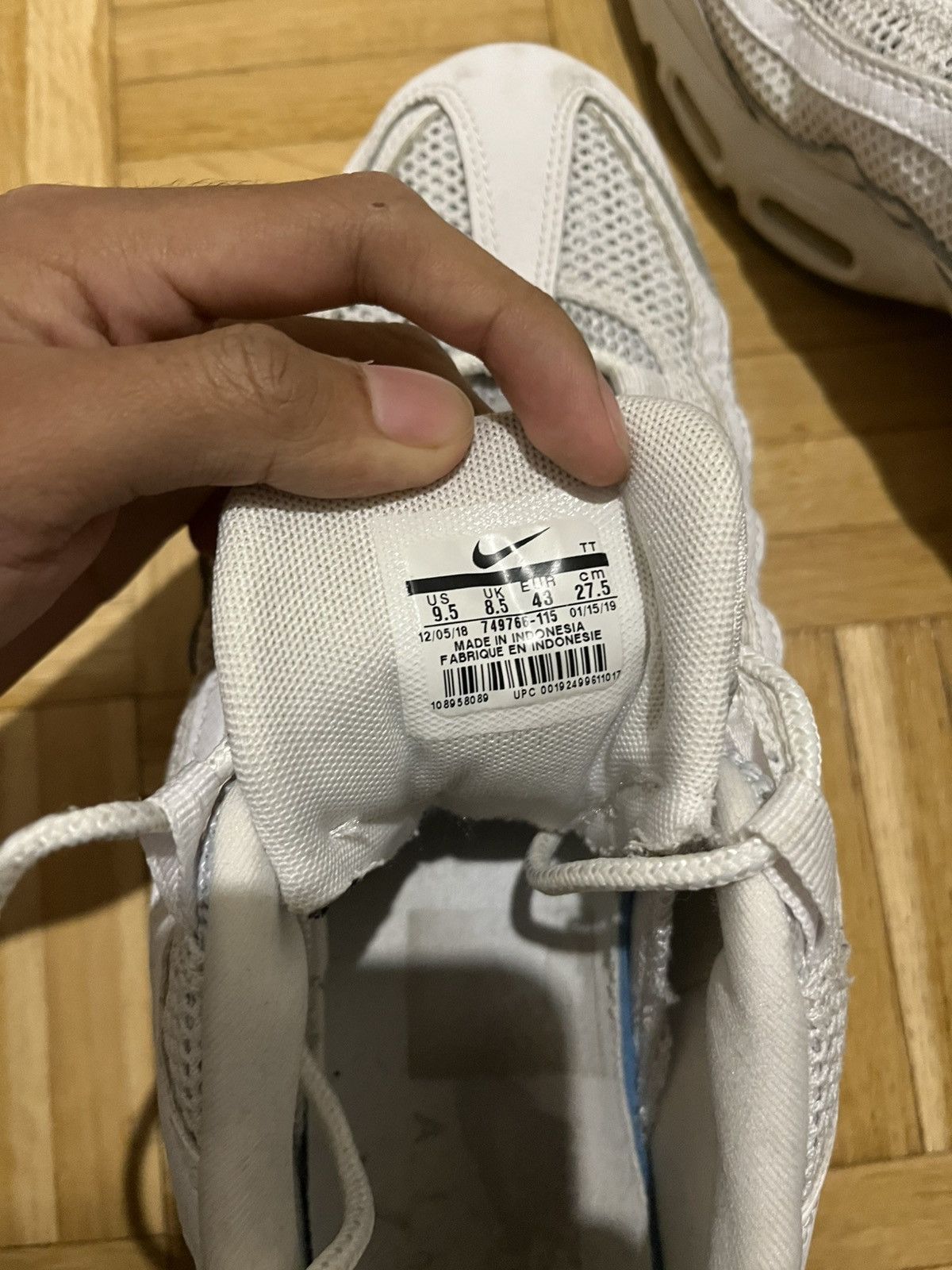 Nike Air max 95 white Size US 9.5 / EU 42-43 - 4 Thumbnail