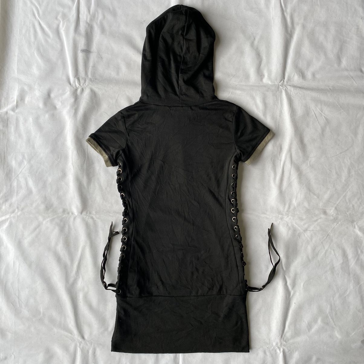 If Six Was Nine × Japanese Brand × Le Grande Bleu (L.G.B.) Japanese Hooded Mini Dress Lace Up Punk Gothic L.G.B Style Size M / US 6-8 / IT 42-44 - 15 Thumbnail