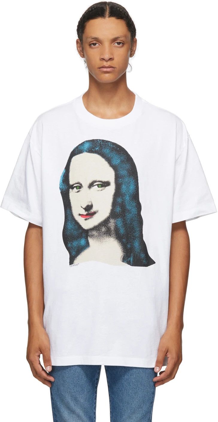 Off-White White Mona Lisa Pivot Oversized T-Shirt Size US M / EU 48-50 / 2 - 2 Thumbnail