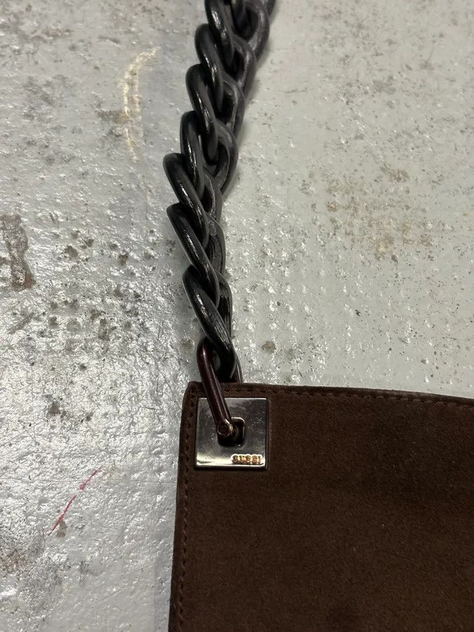 Gucci 2000s Gucci Chain Brown Suede Leather Bag Size ONE SIZE - 6 Thumbnail