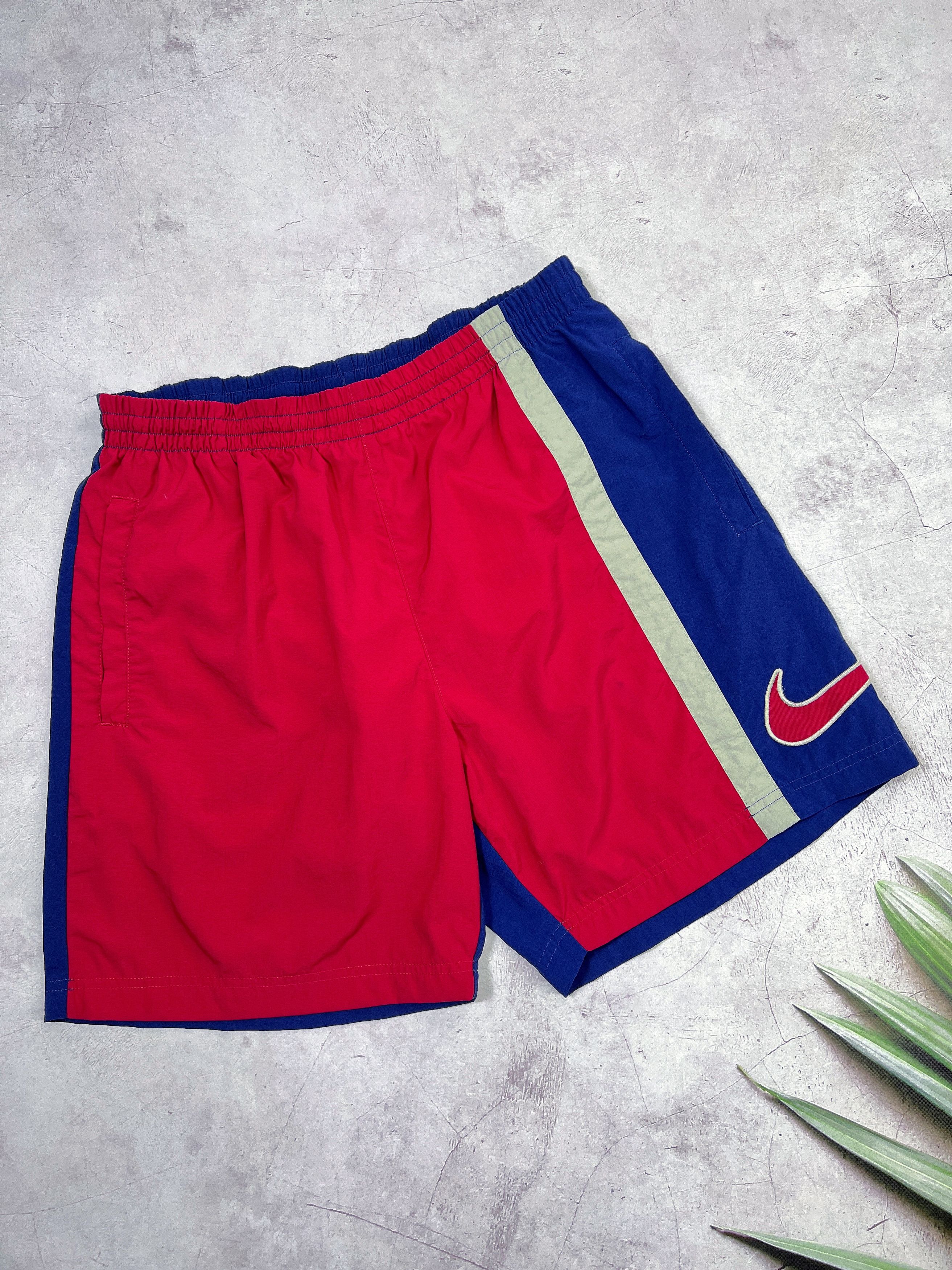Nike × Vintage Vintage Nike Swim Trunks Shorts Big Swoosh Logo Size US 36 / EU 52 - 1 Thumbnail
