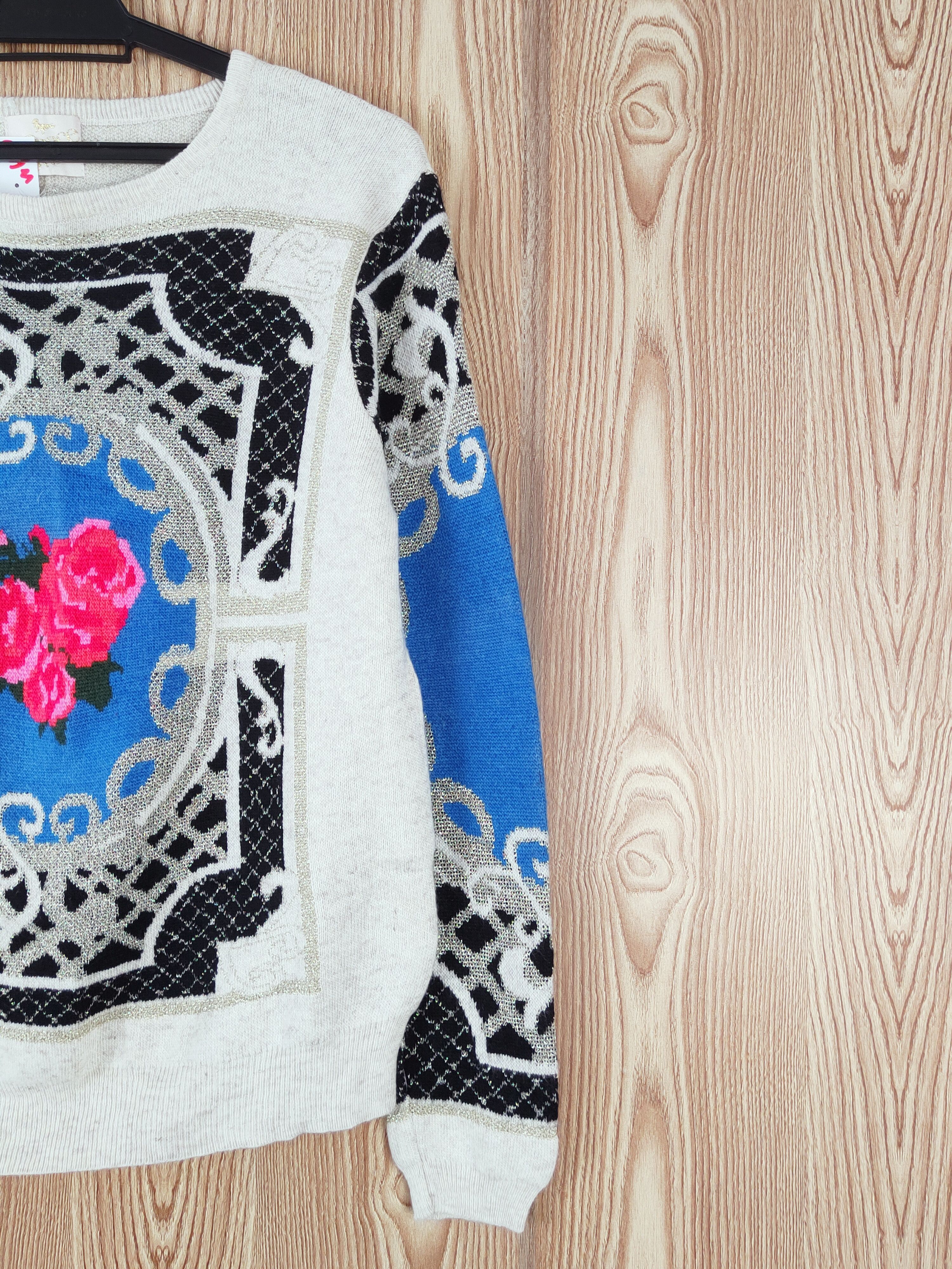 Vintage Peace Dove Blue Cream Knitwear Sweatshirts #W680 Size M / US 6-8 / IT 42-44 - 5 Thumbnail