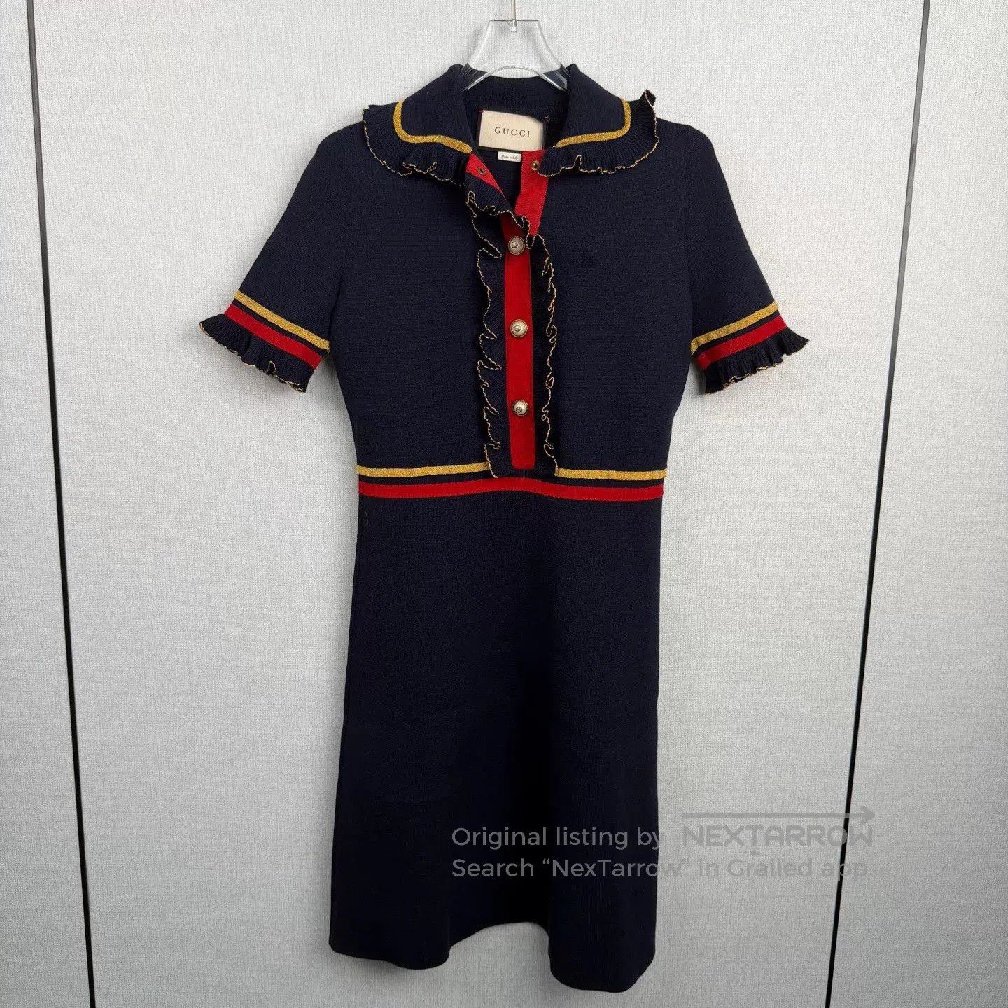 Gucci gucci ruffle pearl button knit dress. Size S / US 4 / IT 40 - 1 Thumbnail