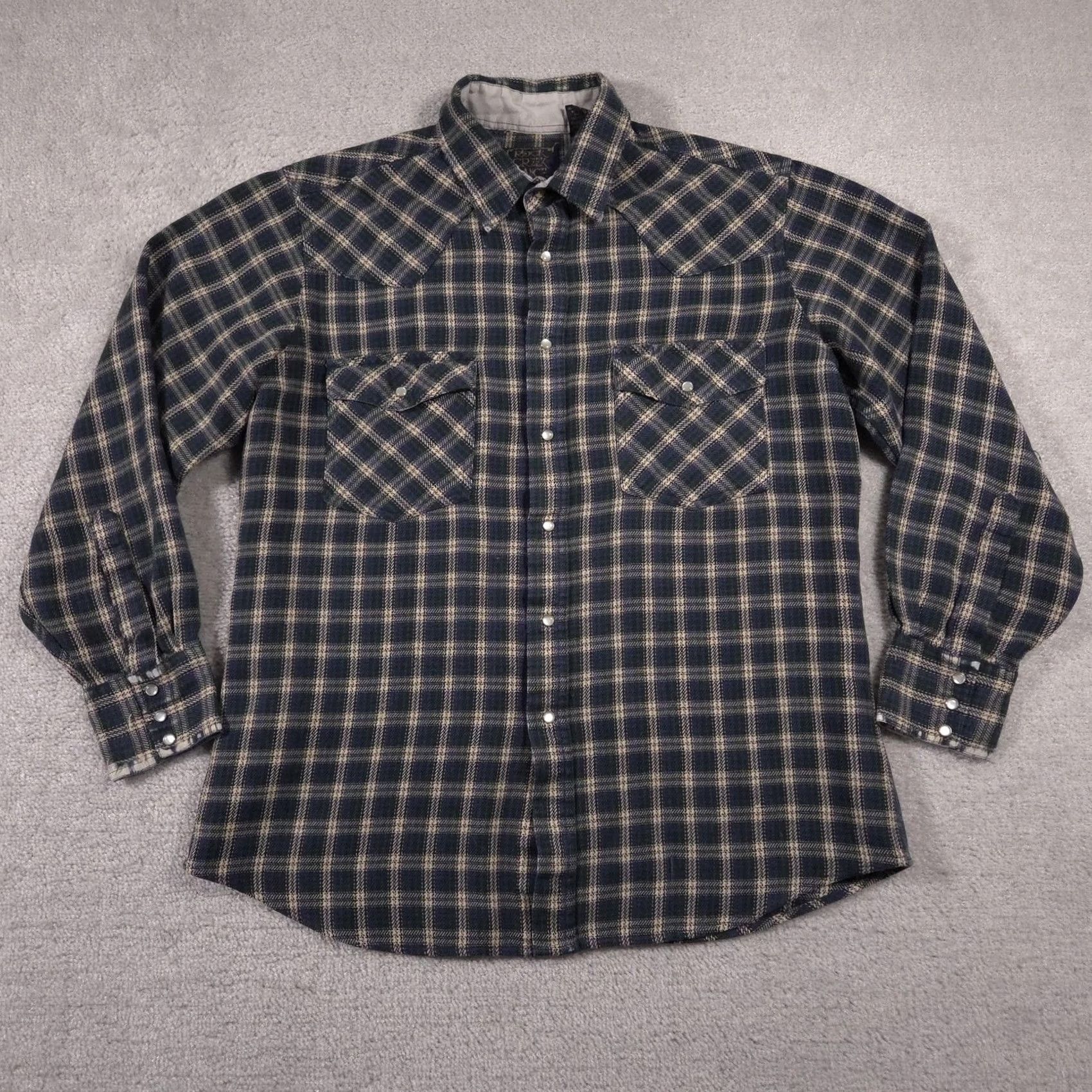 Vintage VINTAGE Rock Creek Ranch Shirt Mens Large Plaid Pearl Snap Western Look Cowboy Size US L / EU 52-54 / 3 - 2 Thumbnail