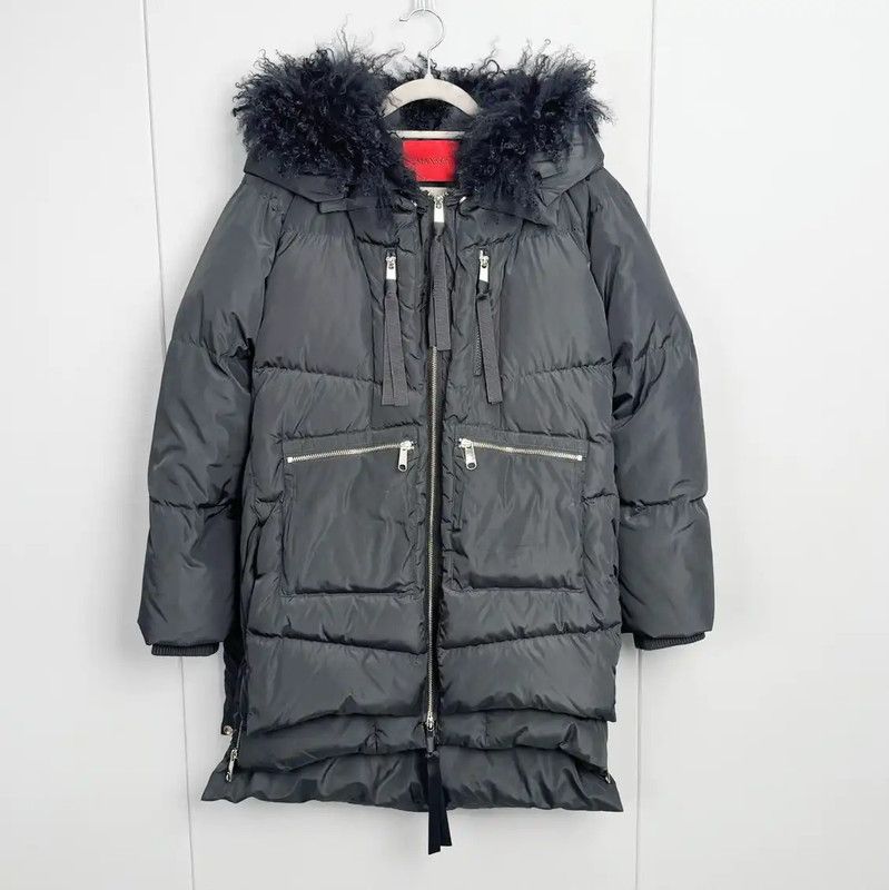 Max Mara MaxMara Women's Gray Down Jacket with Hood 0089 Size S / US 4 / IT 40 - 1 Thumbnail