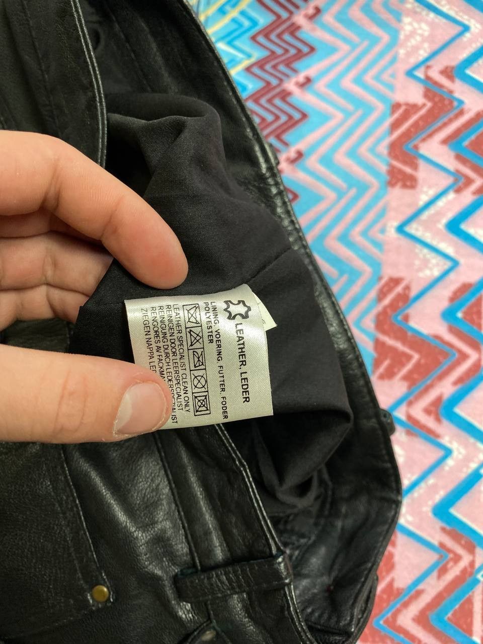 Leather Dirty Painted Distressed Thrashed Faded Baggy Jeans Y2K Size US 30 / EU 46 - 11 Thumbnail